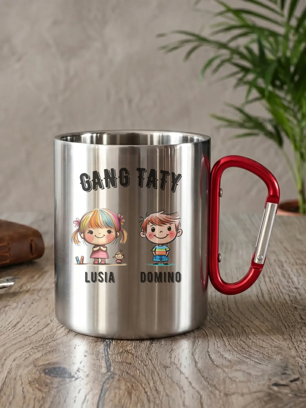 Kubek turystyczny dla taty z imionami dzieci - Gang taty - personalizowany DT09
