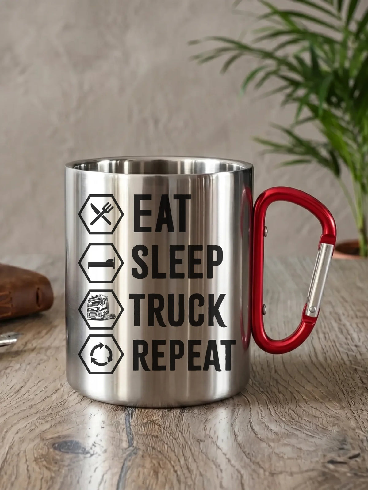 Kubek turystyczny dla kierowcy ciężarówki - Eat Sleep Truck Repeat ZKT05