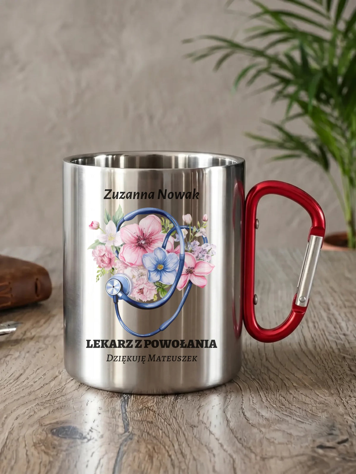 Kubek turystyczny dla lekarza - Lekarz z powołania - personalizowany ZL07
