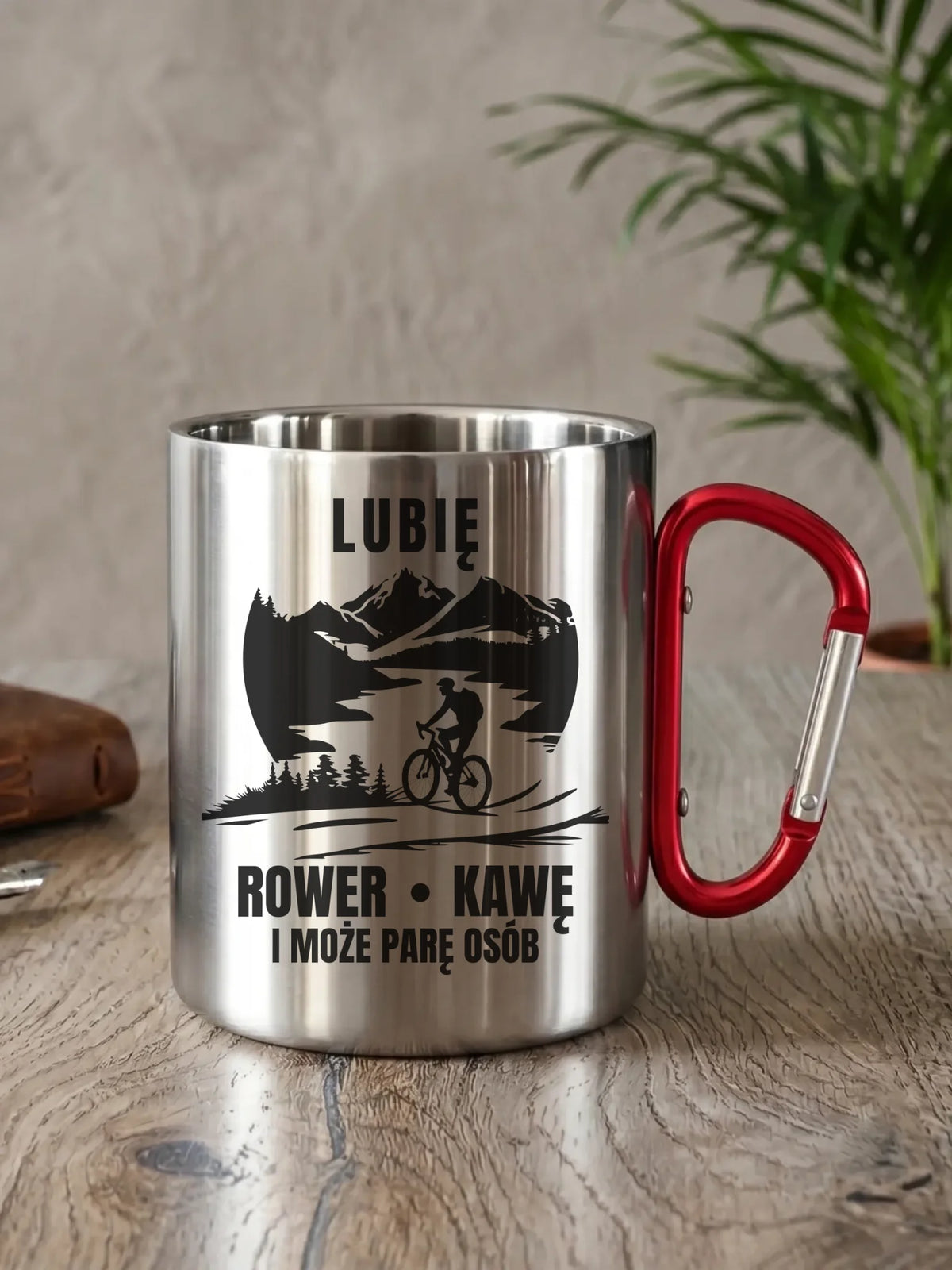 Kubek metalowy dla rowerzysty - Lubię rower kawę i może parę osób HR05