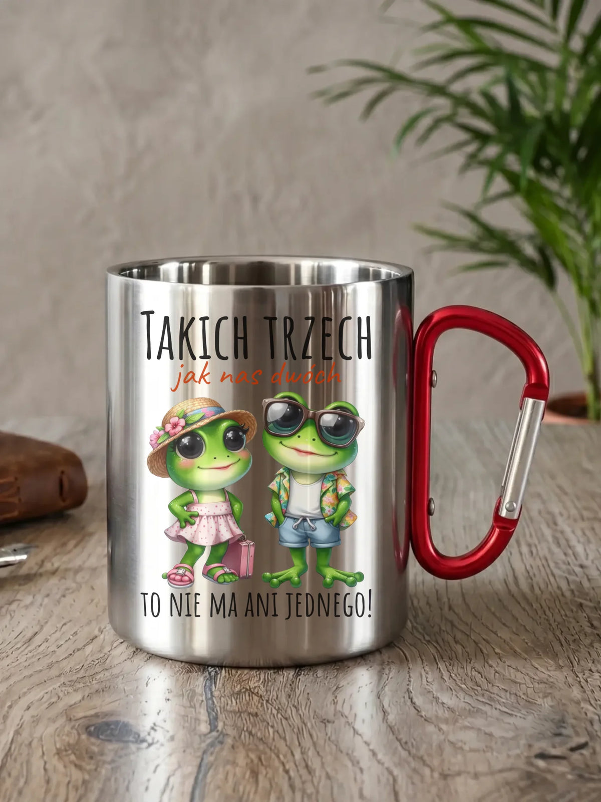 Kubek metalowy dla par - Żabki Takich trzech jak nas dwóch DCH11