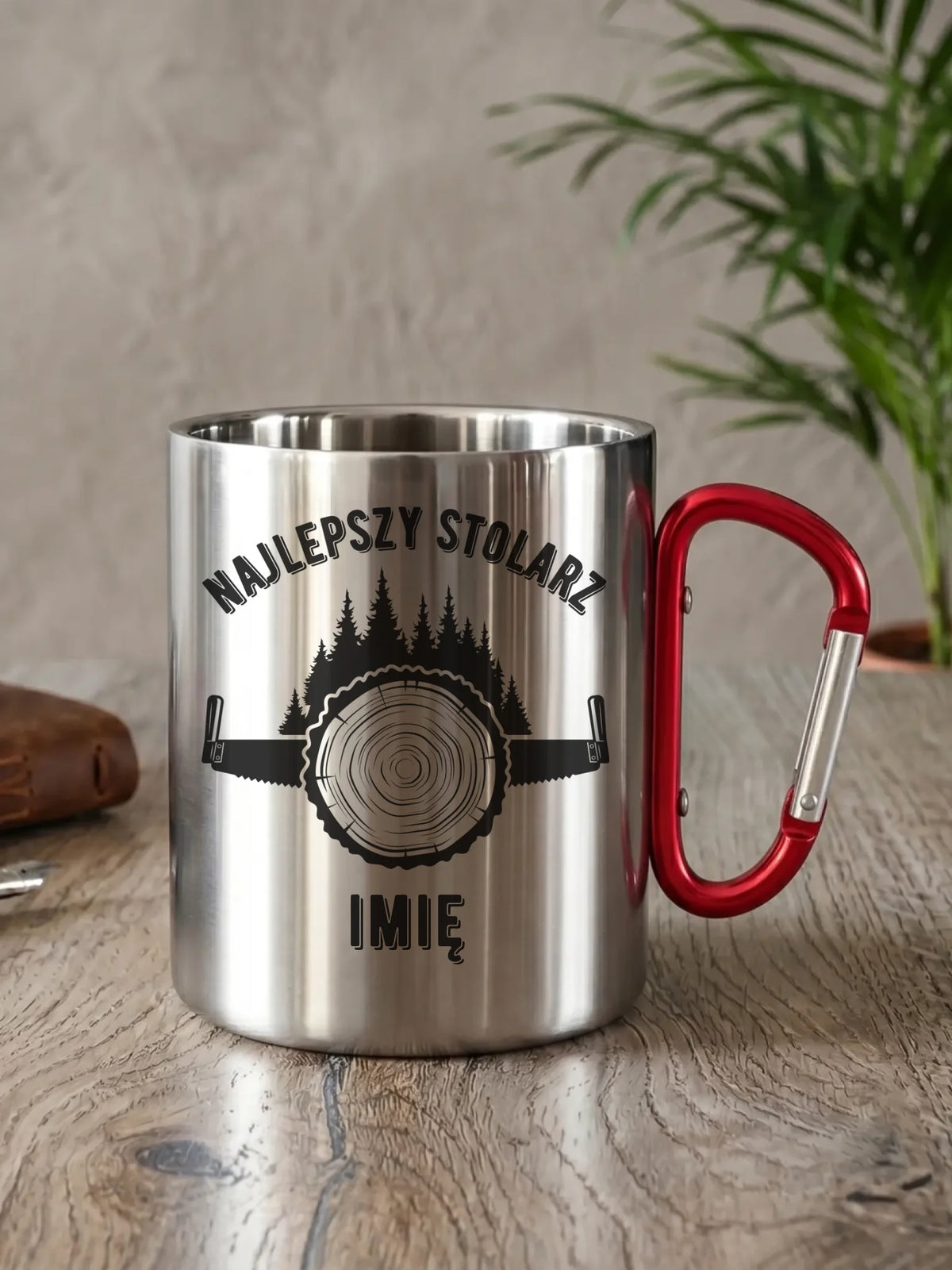 Kubek metalowy dla stolarza - Najlepszy stolarz - personalizowany ZS01