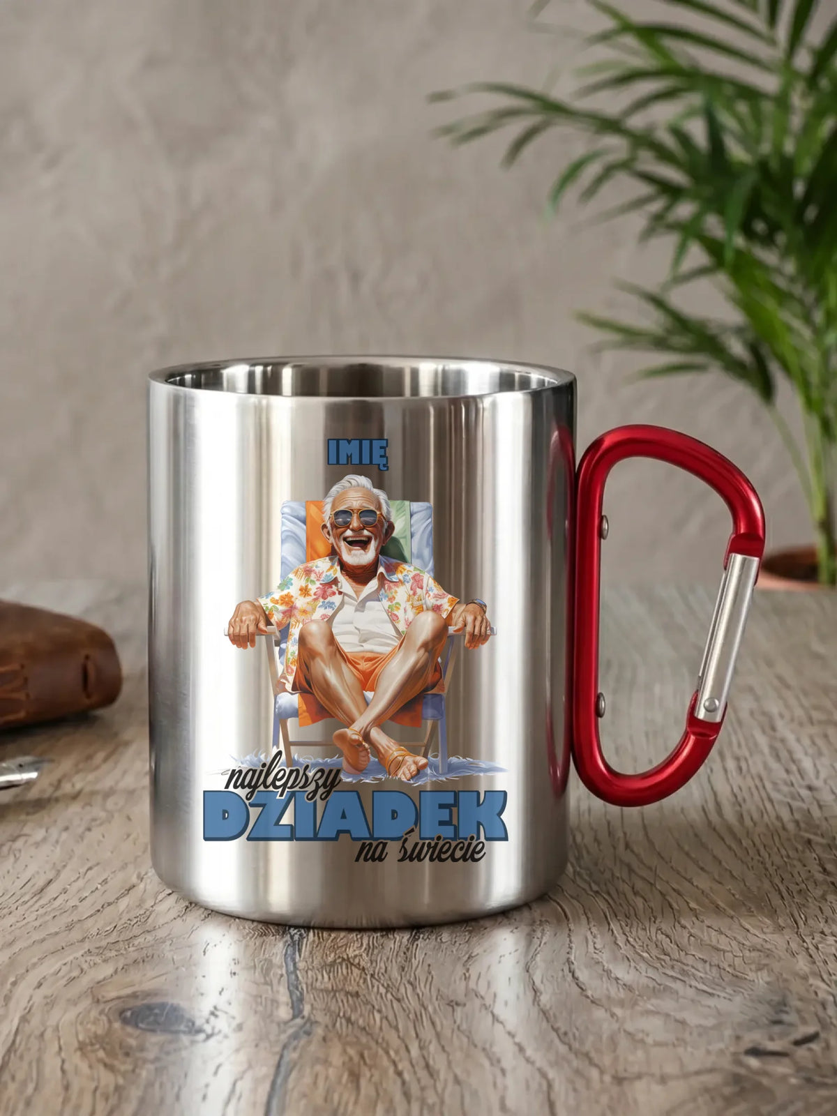 Kubek metalowy dla dziadka - Najlepszy Dziadek na świecie - personalizowany D14