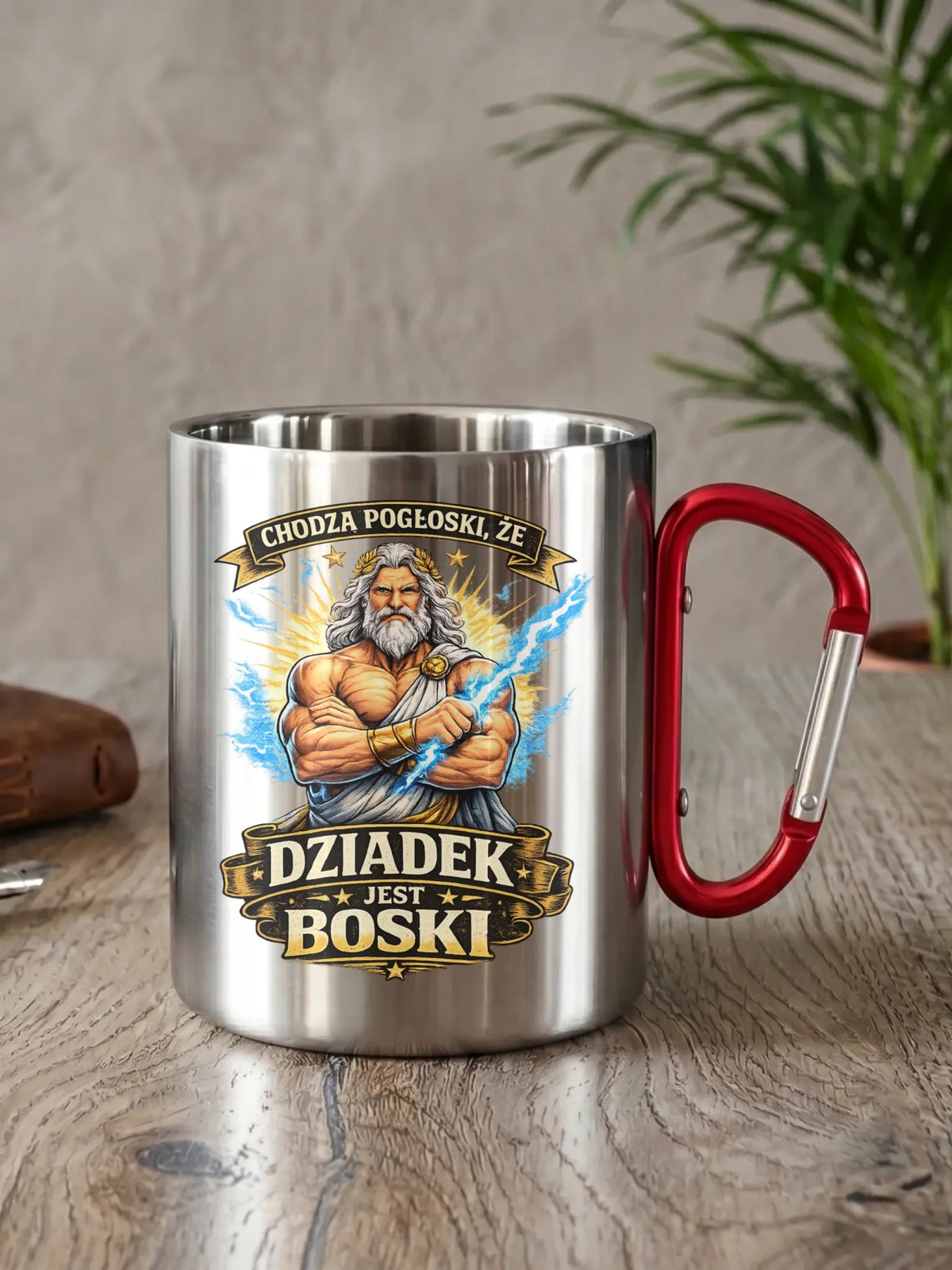 Kubek metalowy dla dziadka - Chodzą pogłoski, że dziadek jest boski D16