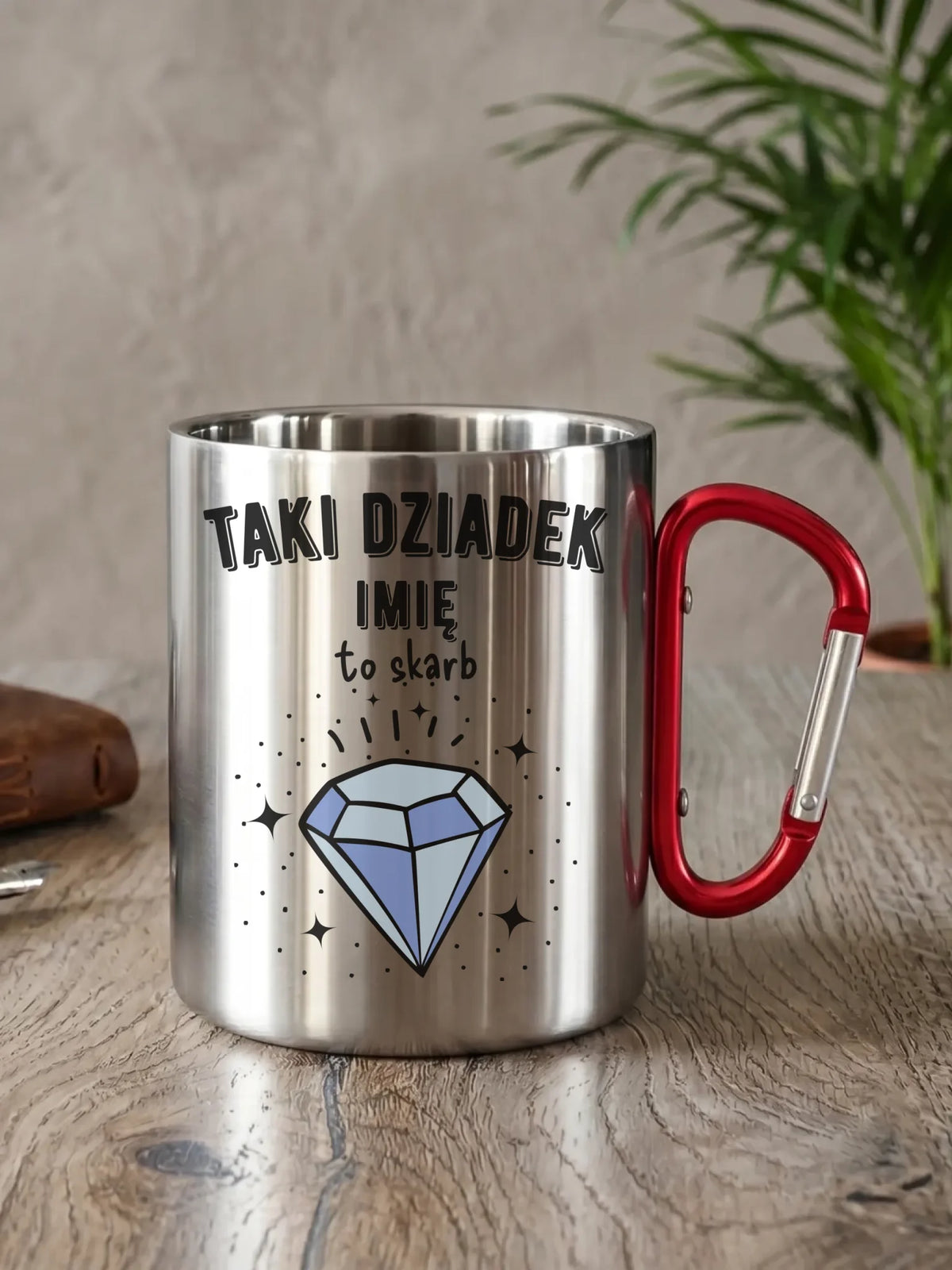 Kubek metalowy dla dziadka - Taki Dziadek to skarb - personalizowany D06