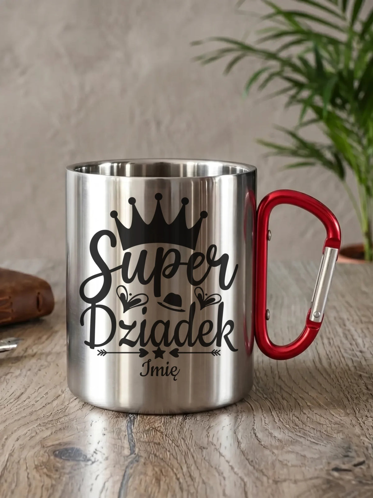 Kubek metalowy dla dziadka - Super Dziadek - personalizowany D03