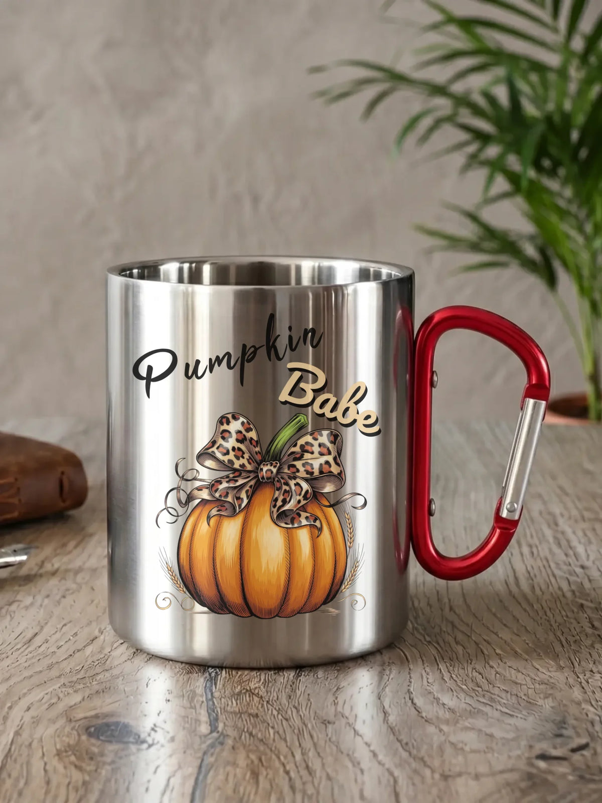 Kubek metalowy jesienny - Pumpkin Babe - dla miłośniczki dyni JS33