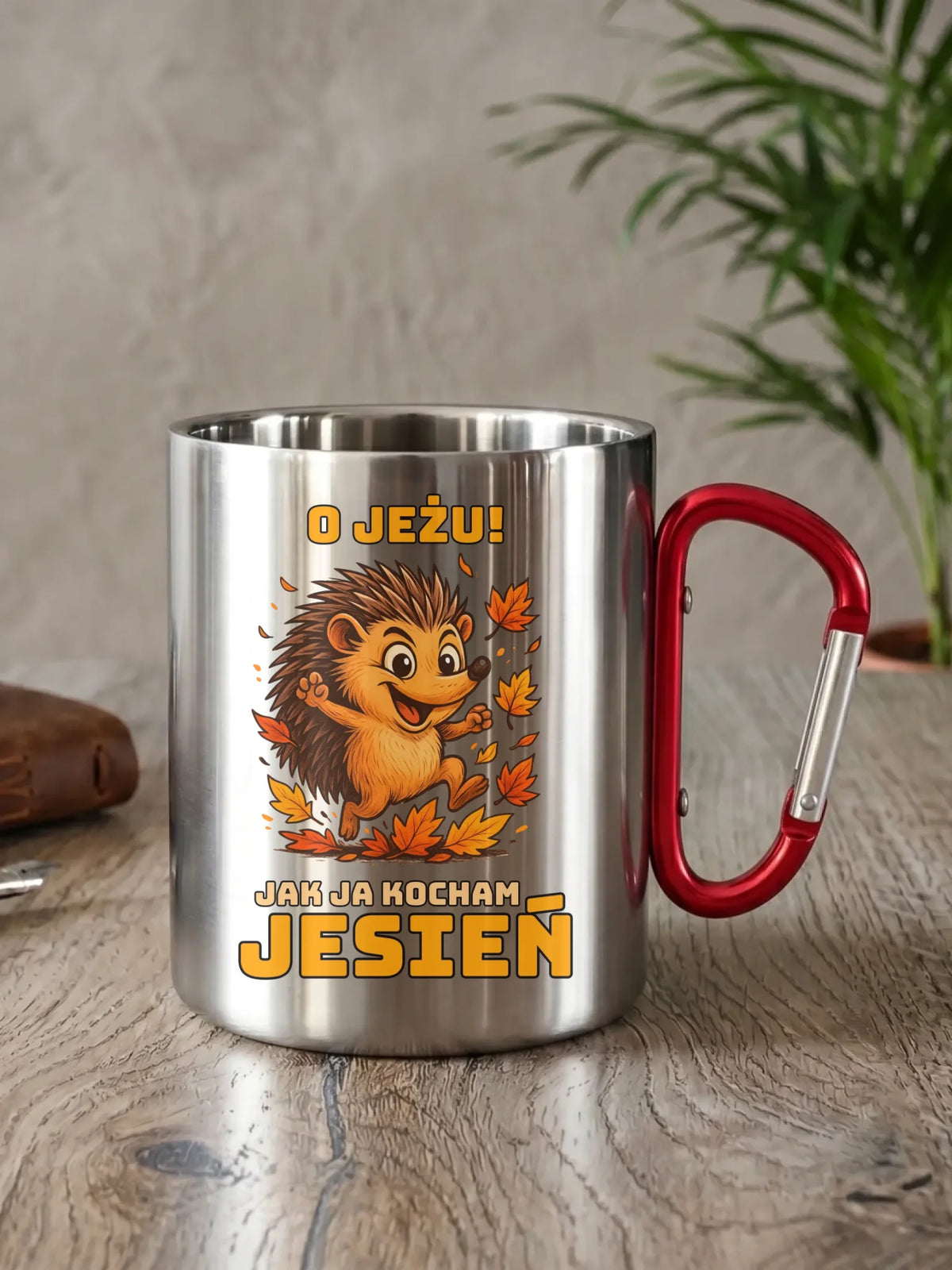 Kubek metalowy jesienny - O JEŻU! Jak ja kocham jesień JS31