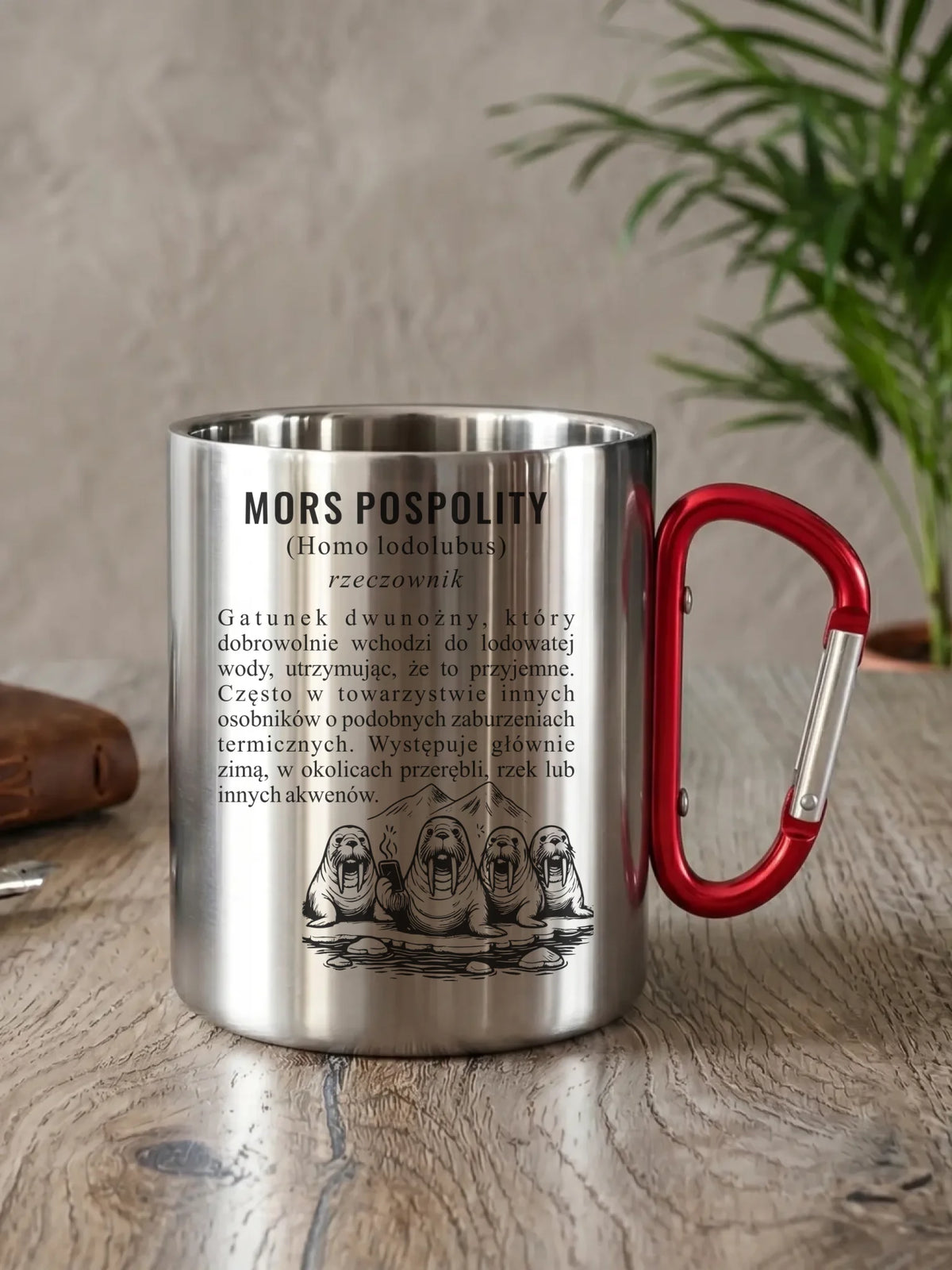 Kubek metalowy - prezent dla morsa - Mors pospolity [Homo lodolubus] HM12