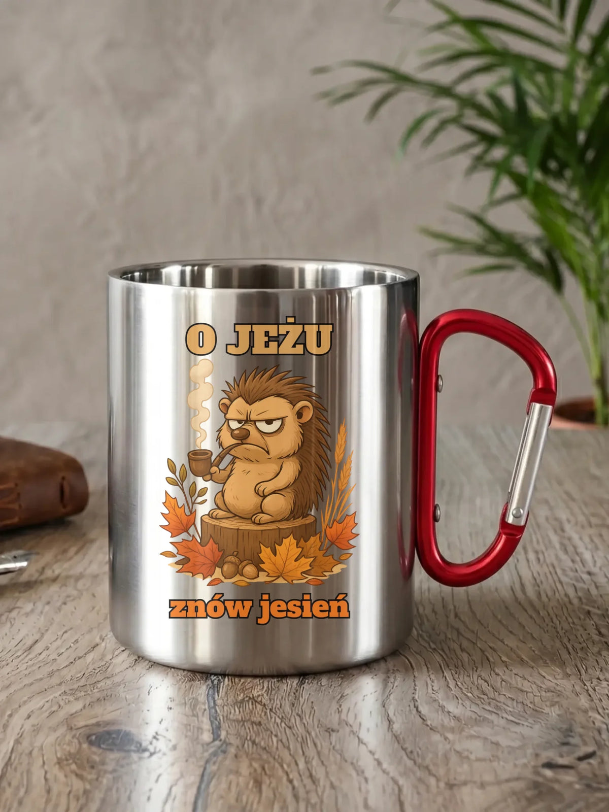Kubek metalowy jesienny - O jeżu znów jesień JS20