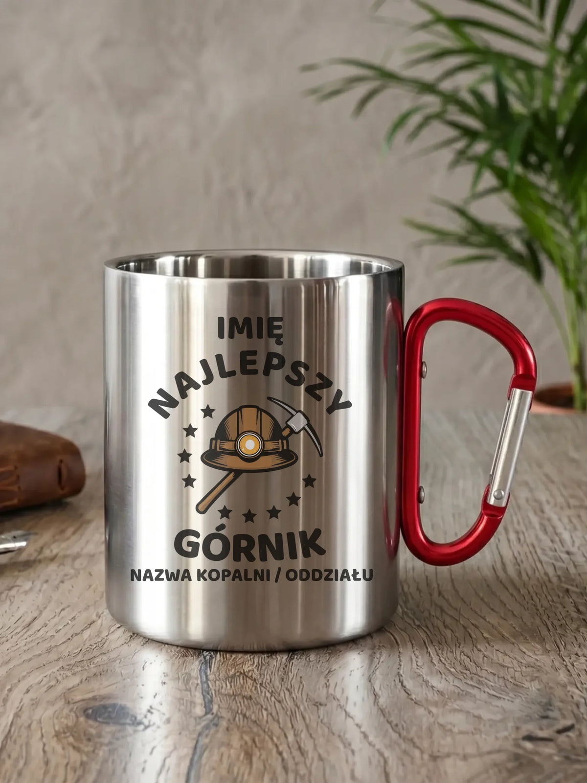 Kubek metalowy - prezent dla górnika - Najlepszy górnik - personalizowany G23