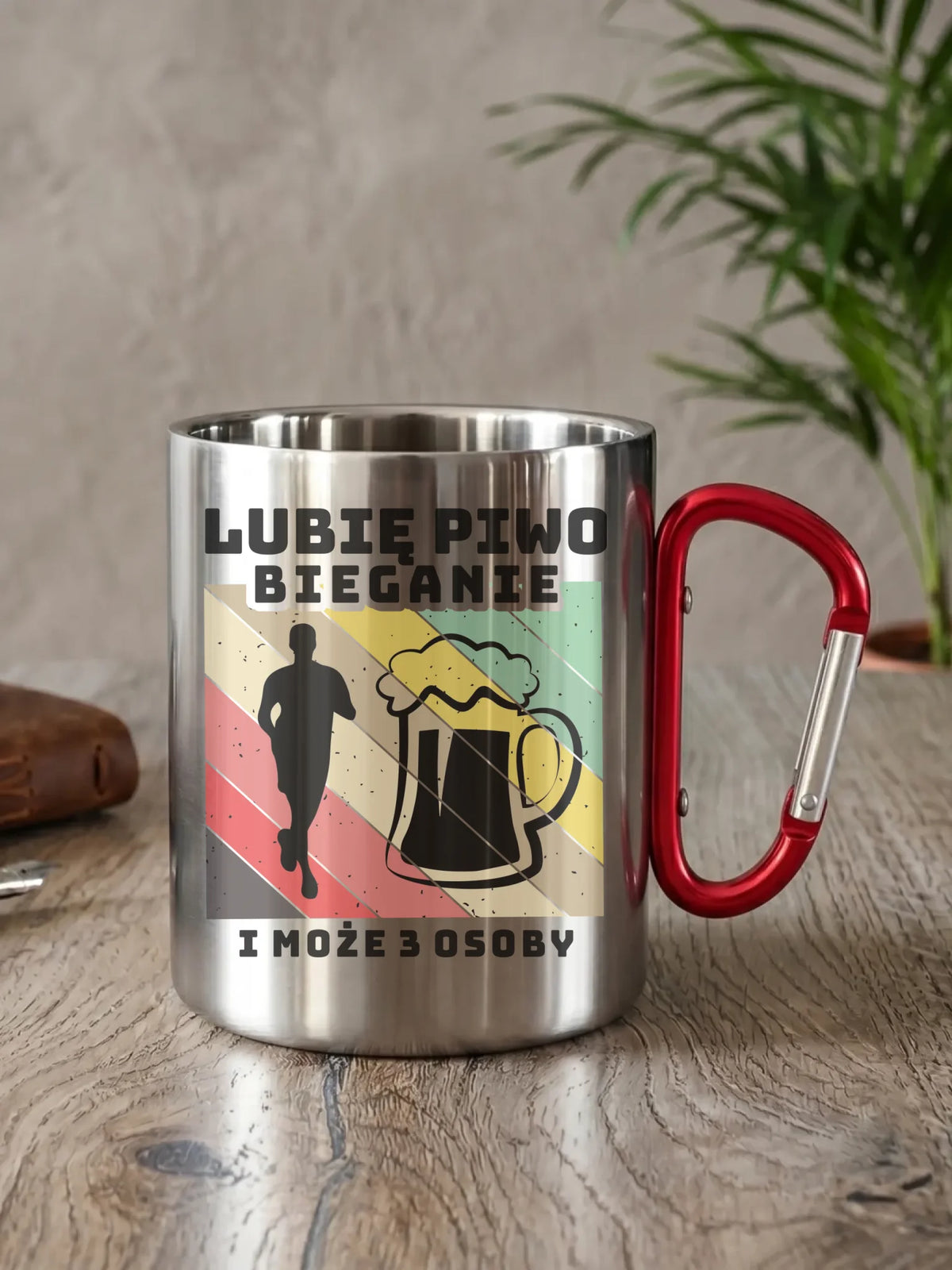 Kubek metalowy dla biegacza - Lubię piwo bieganie HB01