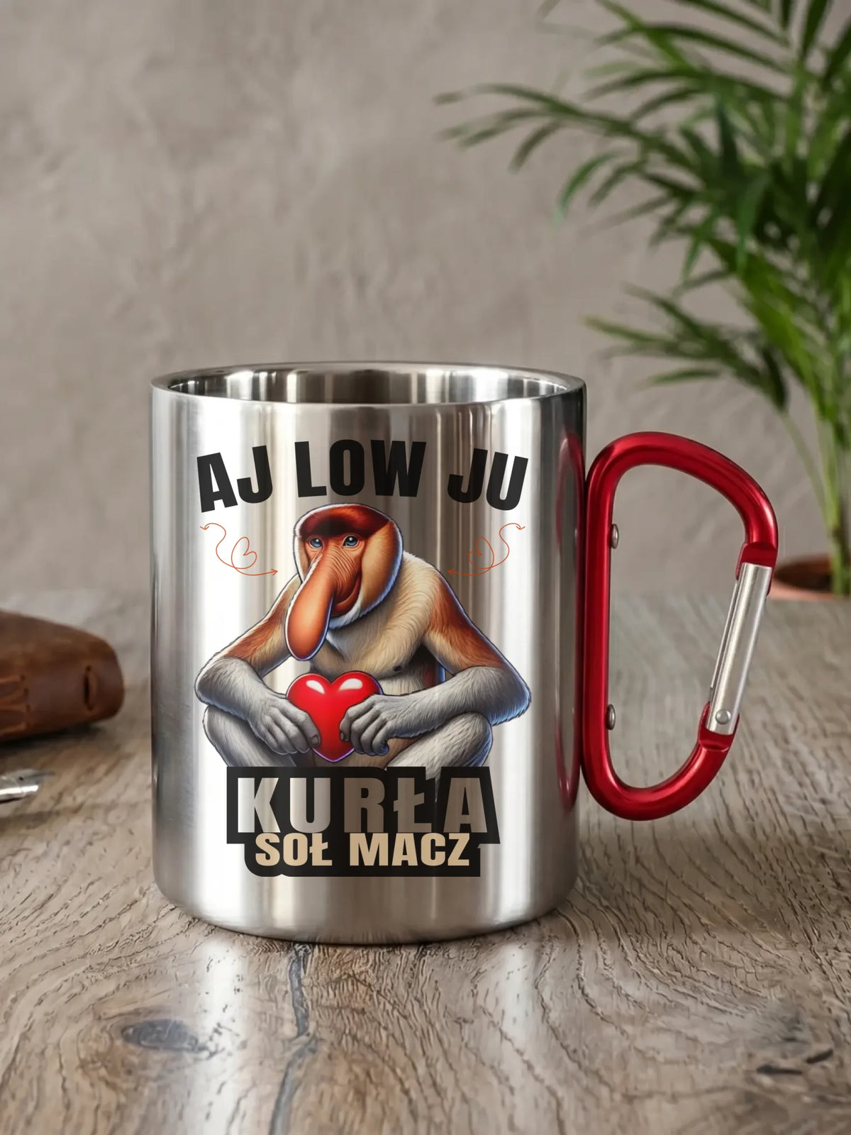 Kubek metalowy dla par - Janusz nosacz - Aj low ju kurła W26