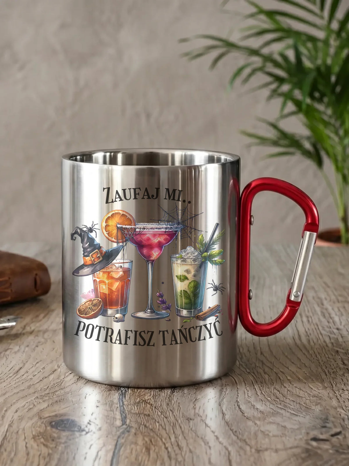 Halloweenowe drinki | Kubek metalowy z nadrukiem HL26
