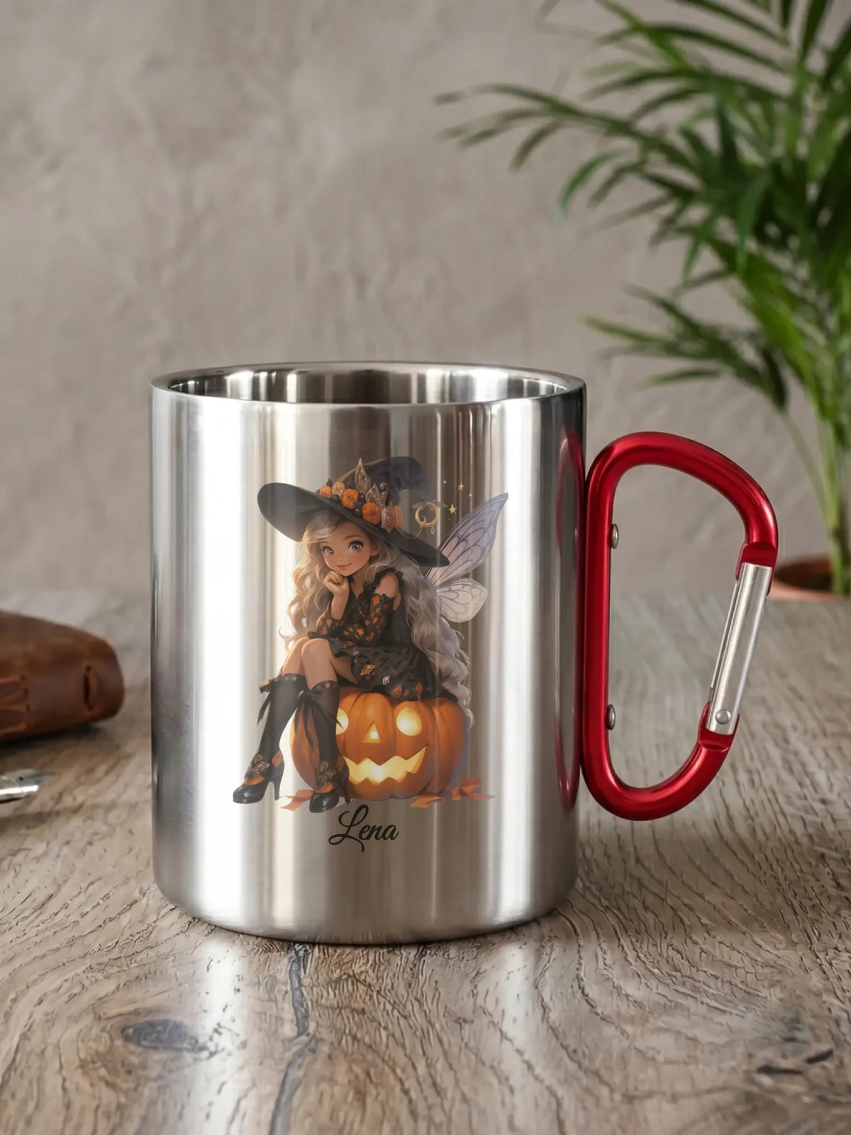 Kubek metalowy na Halloween - Wróżka - wybierz postać - personalizowany HL02