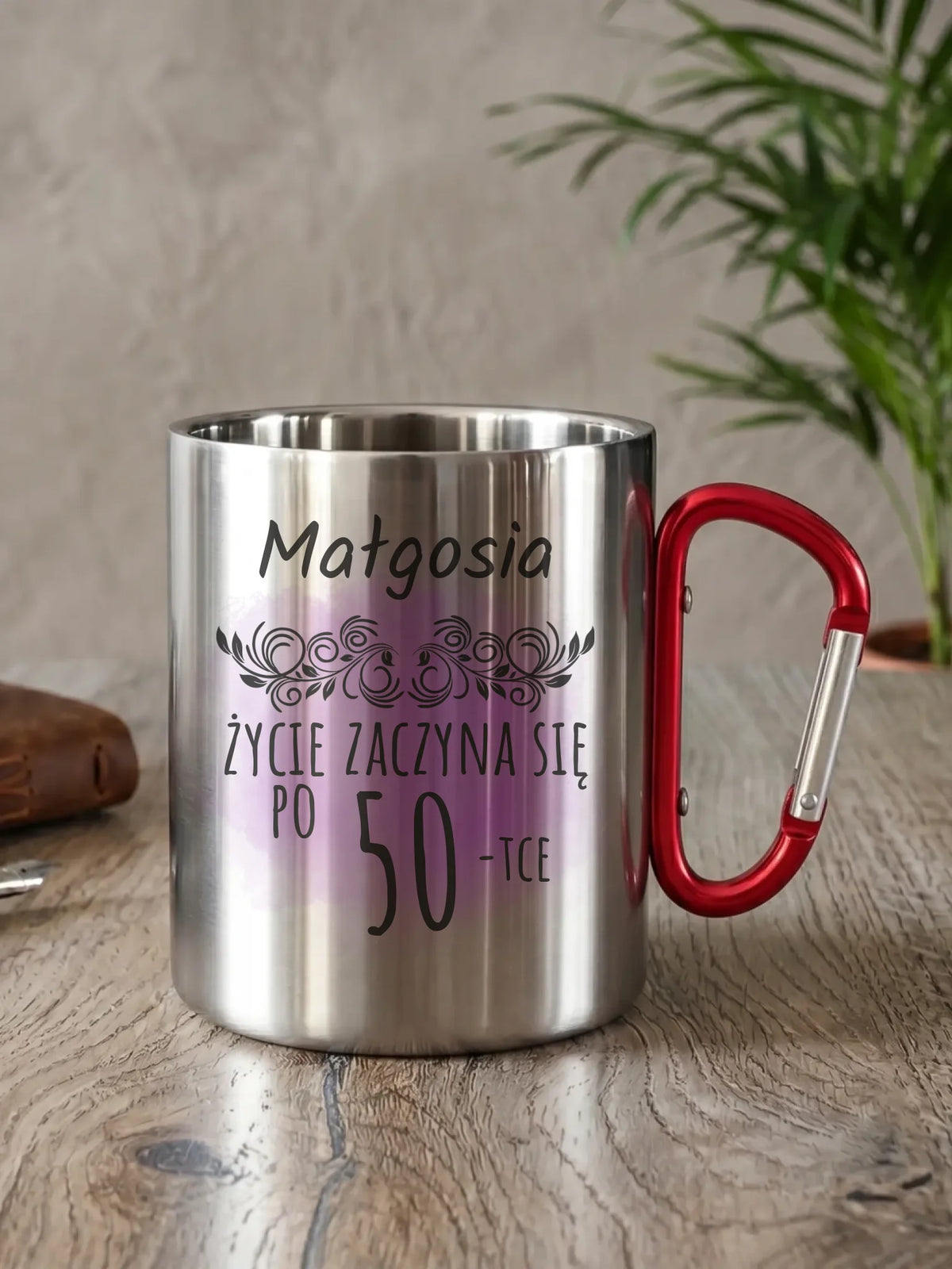 Życie zaczyna się po WIEK | Kubek metalowy prezent na urodziny U03