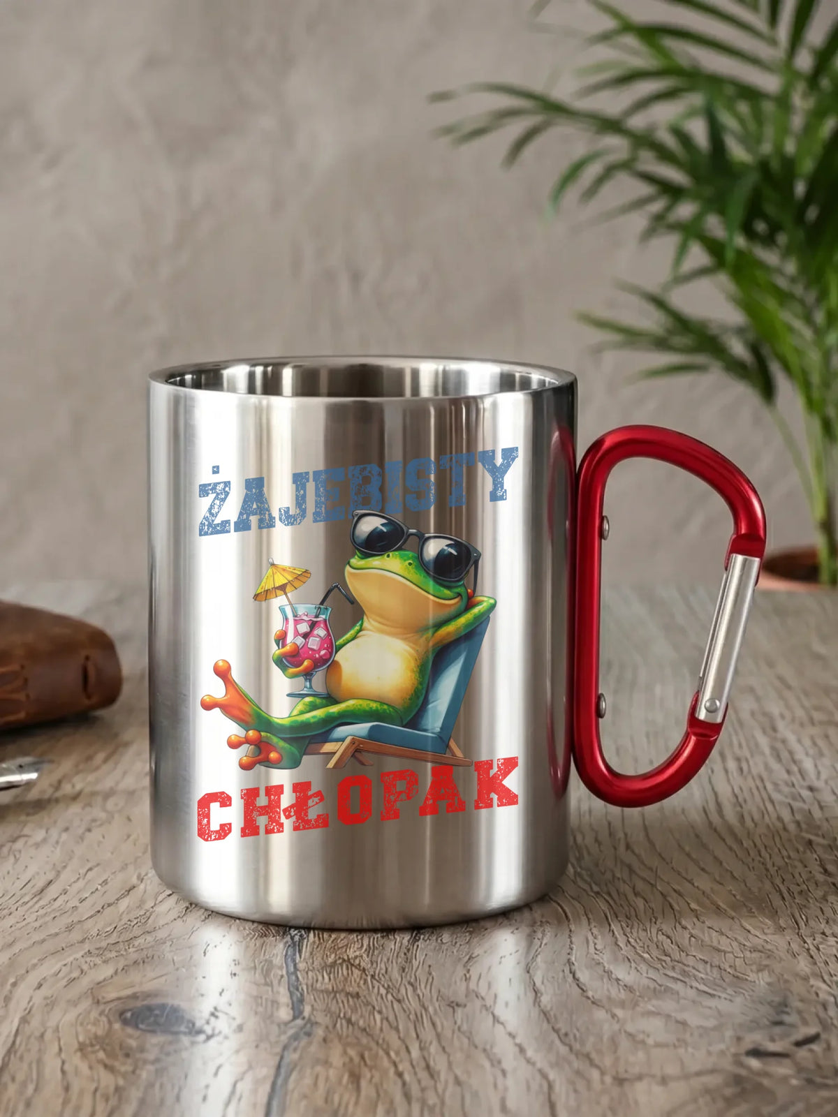 Kubek metalowy z żabą - prezent dla chłopaka - Żajebisty chłopak DCH19