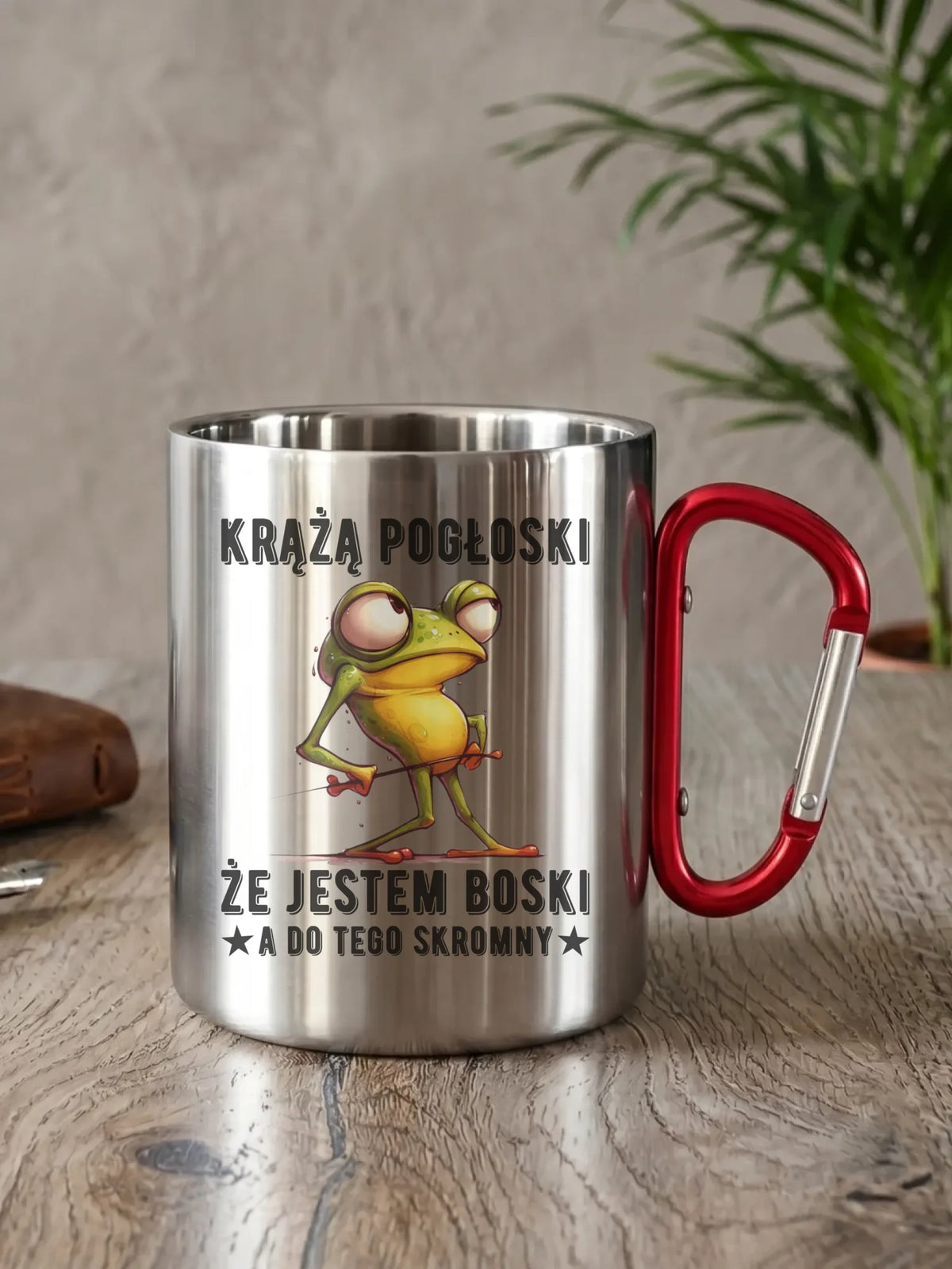 Kubek metalowy - prezent dla chłopaka - Jestem boski DCH15