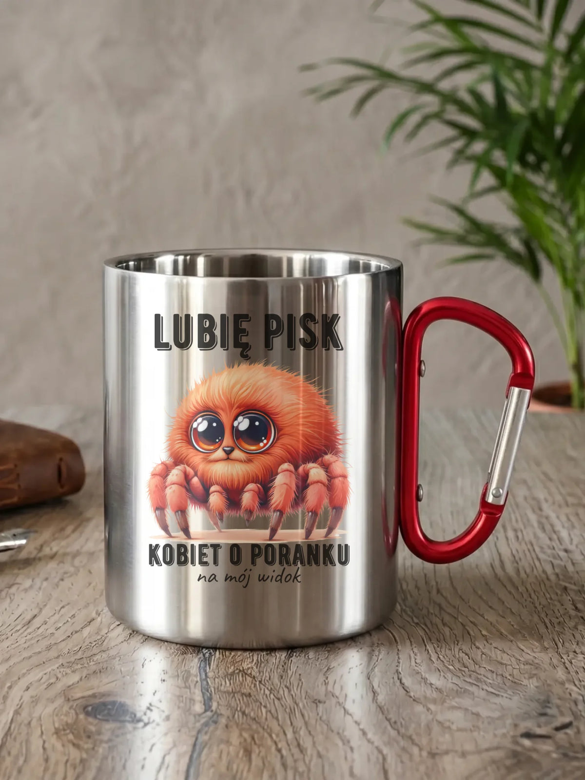 Kubek metalowy - prezent dla chłopaka - Lubię pisk kobiet DCH14