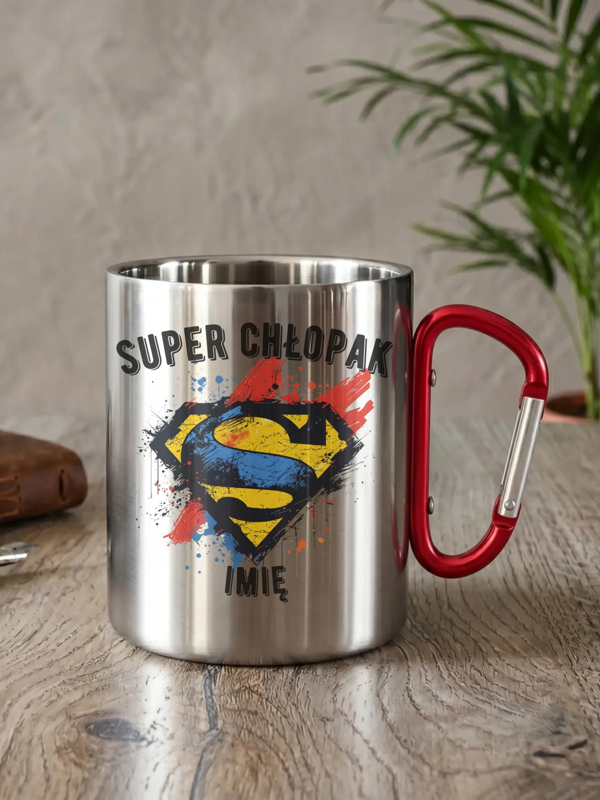 Kubek metalowy - prezent na Dzień Chłopaka - Super Chłopak - personalizowany DCH18