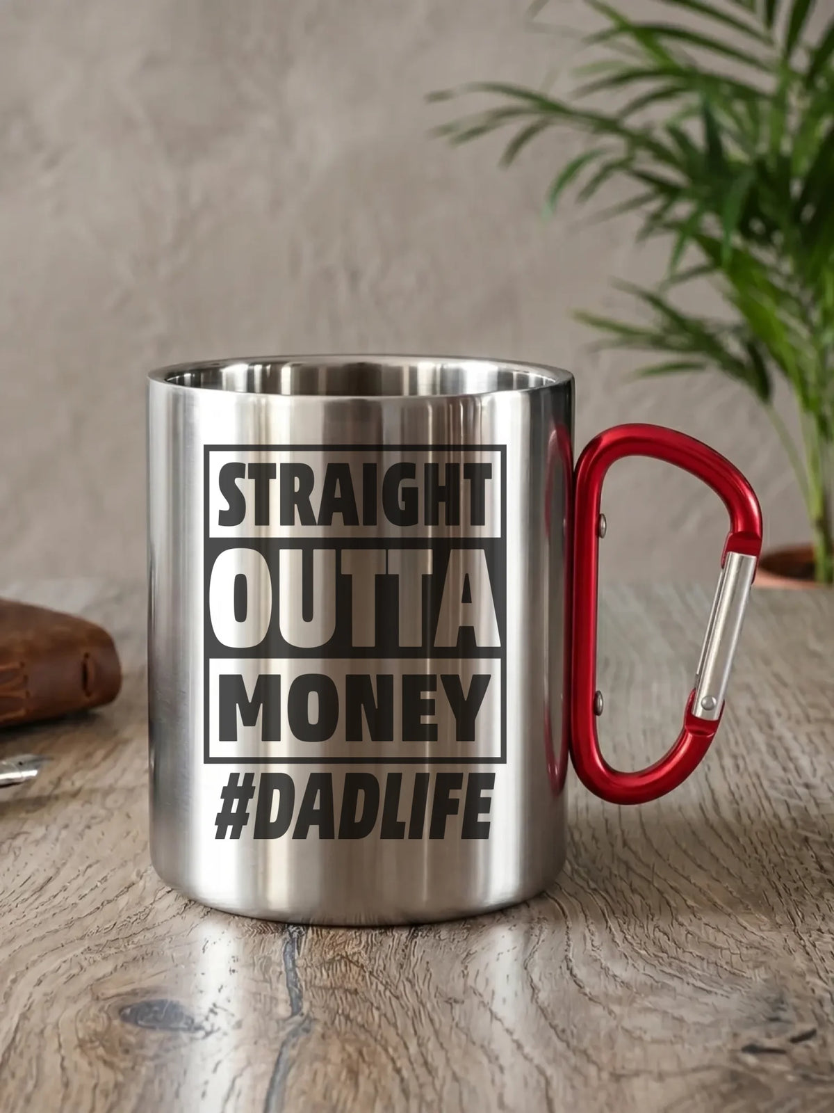 Straight outta money #dadlife | Metalowy kubek dla taty DT79