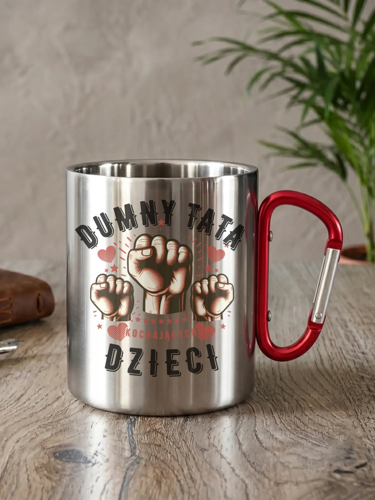 Dumny tata kochających dzieci | Metalowy kubek dla taty DT44