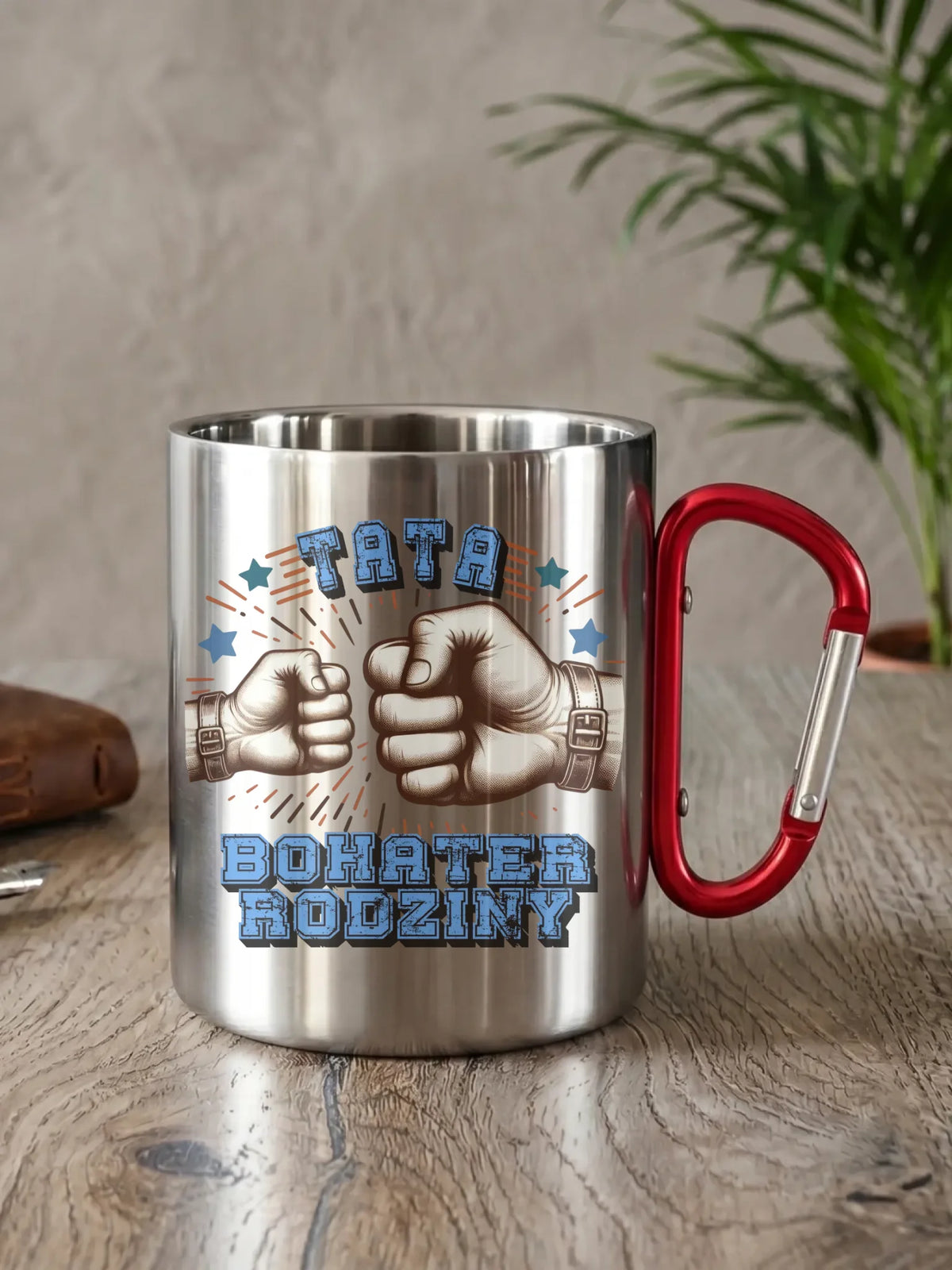Tata bohater rodziny | Metalowy kubek dla taty DT45