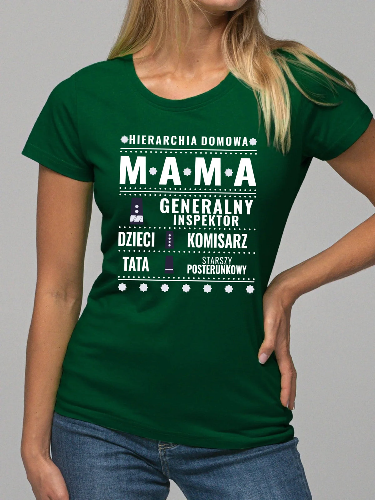 Koszulka dla mamy - Generał Mama Policja - personalizowana DM41