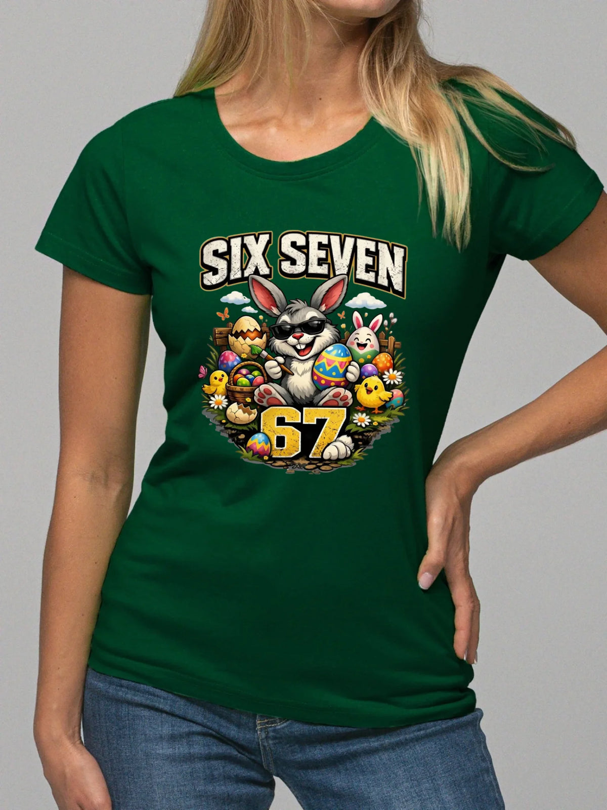 Koszulka damska wielkanocna - Zając Six Seven 67 WN10