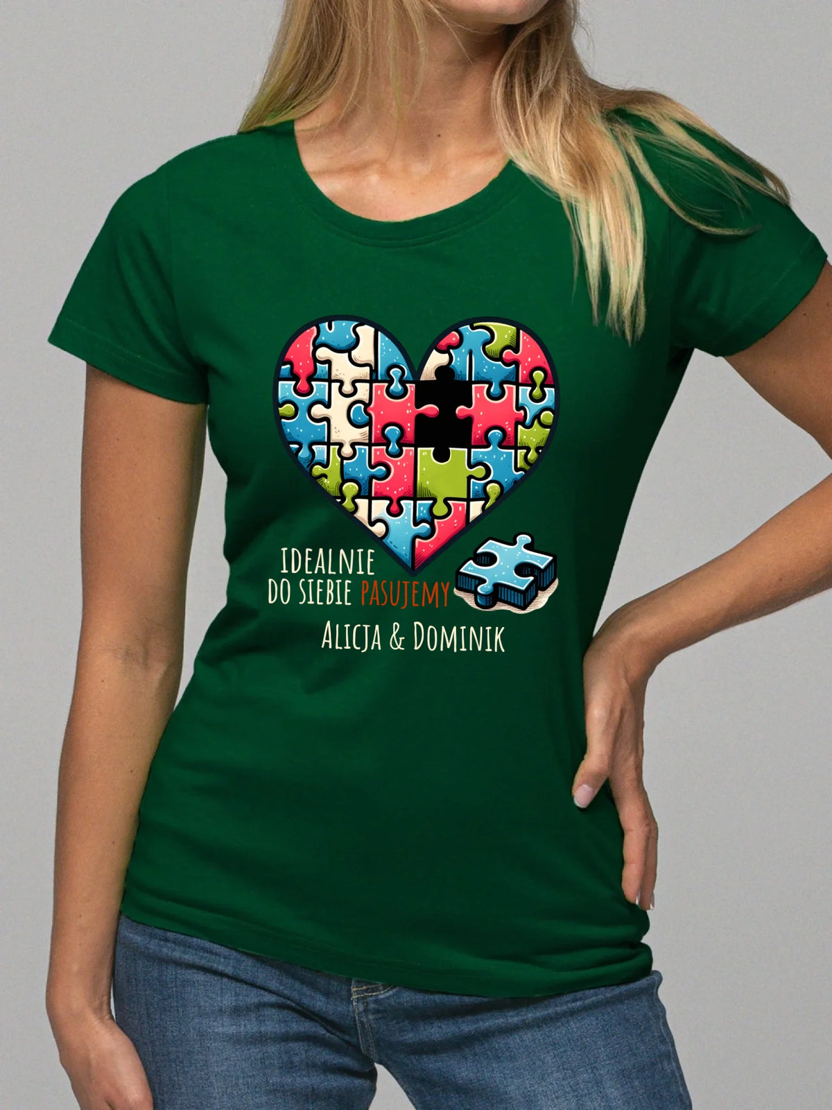 Koszulka damska - Idealnie do siebie pasujemy - personalizowana W44
