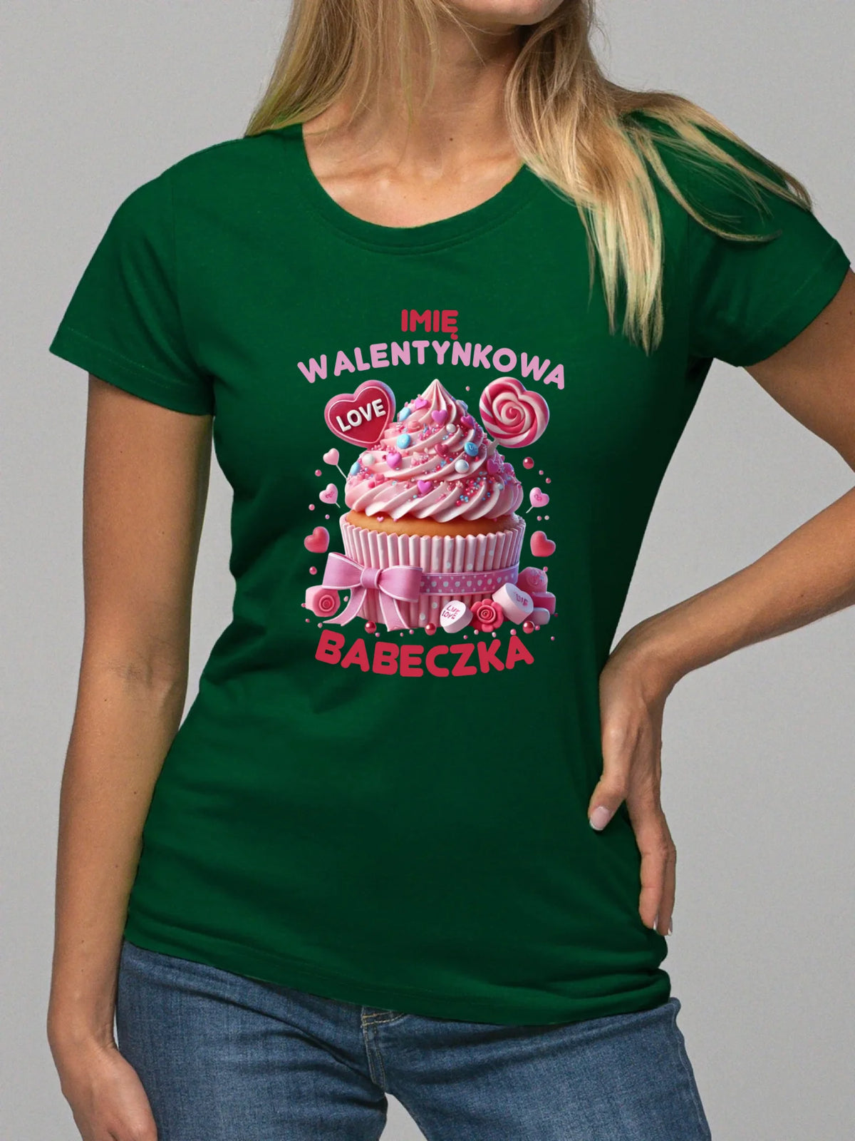 Koszulka damska na Walentynki - Walentynkowa Babeczka - personalizowana W21