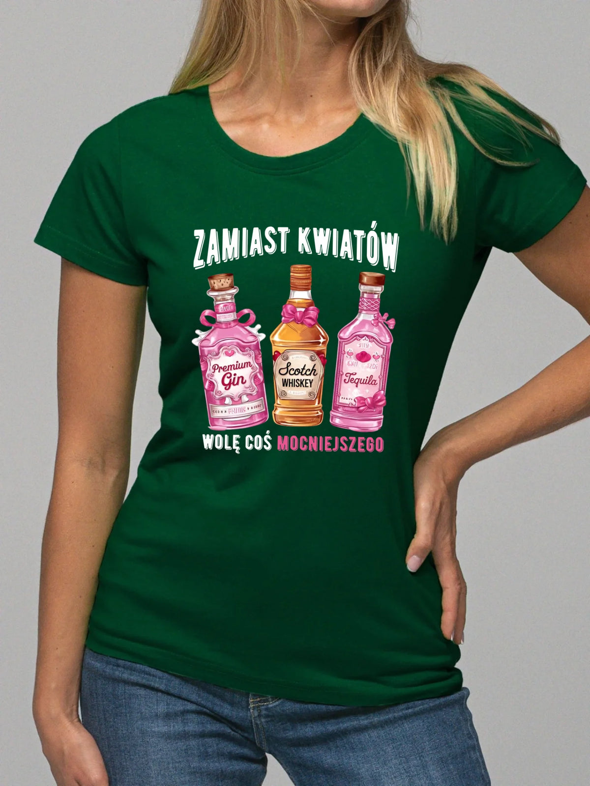 Koszulka damska - Zamiast kwiatów wolę coś mocniejszego W42
