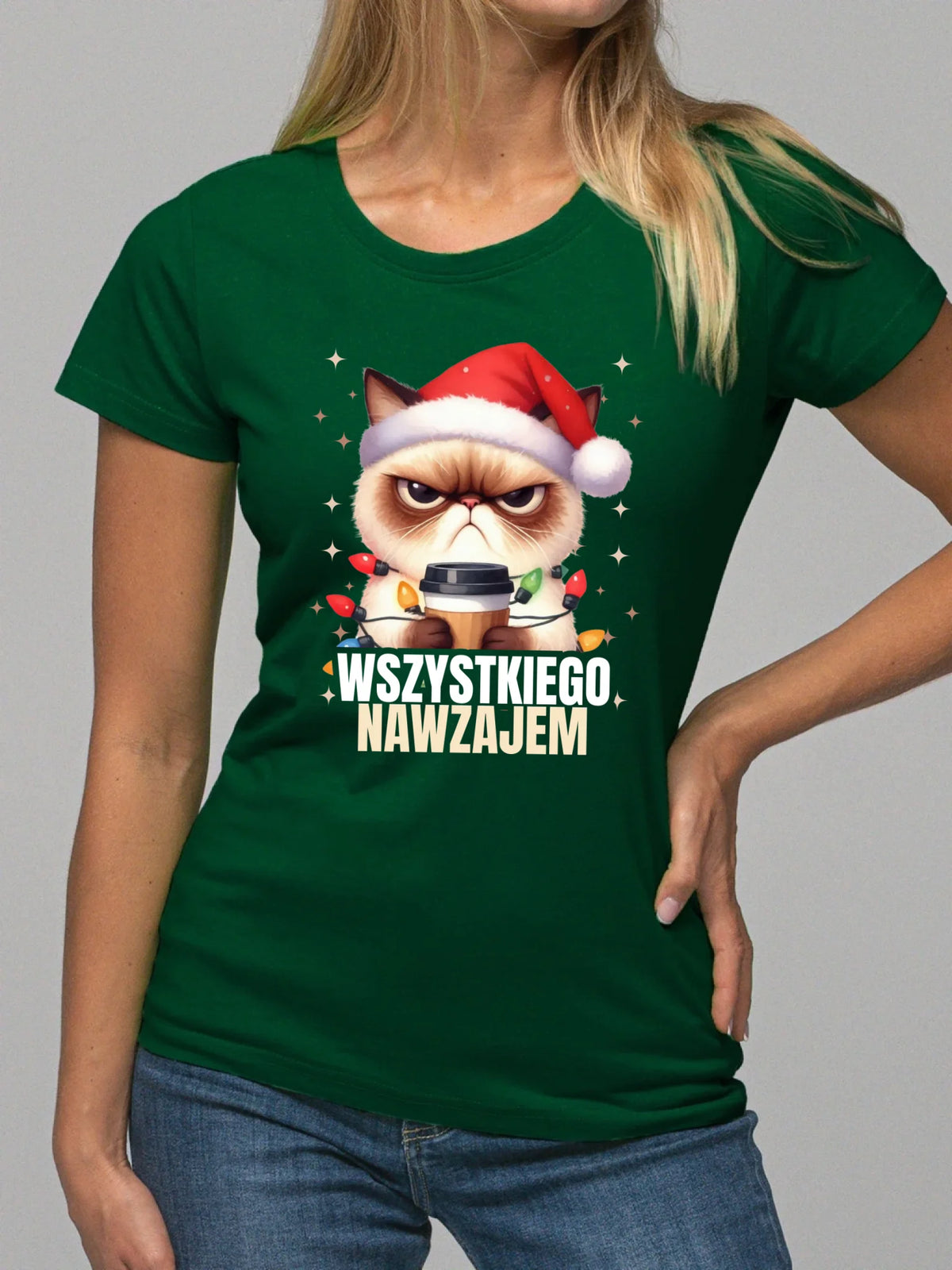 Koszulka damska świąteczna - Grumpy Cat Wszystkiego nawzajem BN33