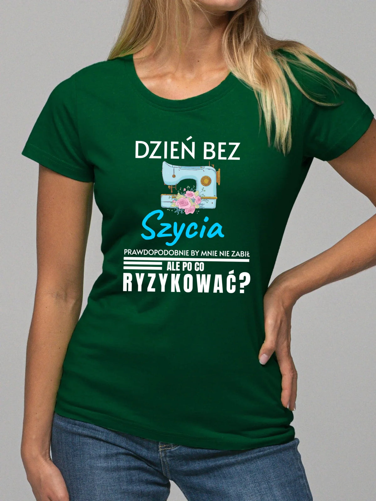 Koszulka damska szyciowa dla krawcowej - Dzień bez szycia HS24