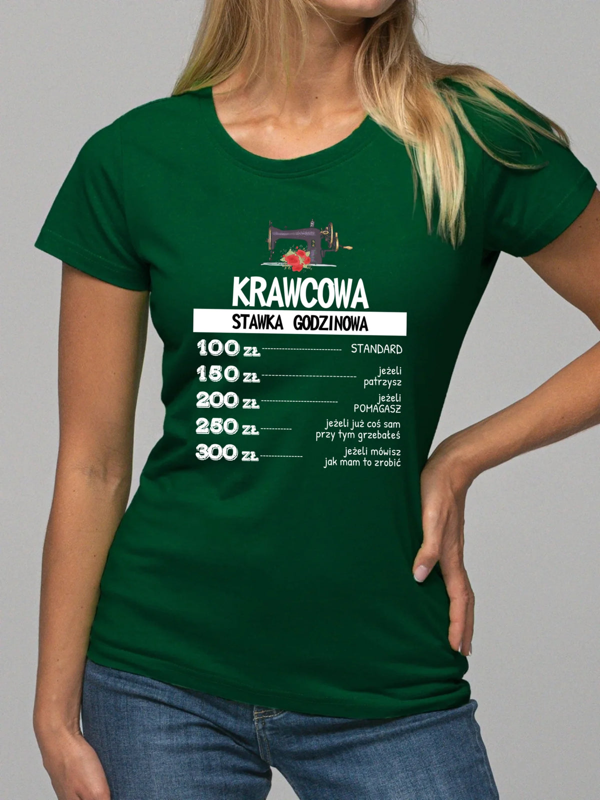 Koszulka damska szyciowa dla krawcowej - Stawka godzinowa HS26