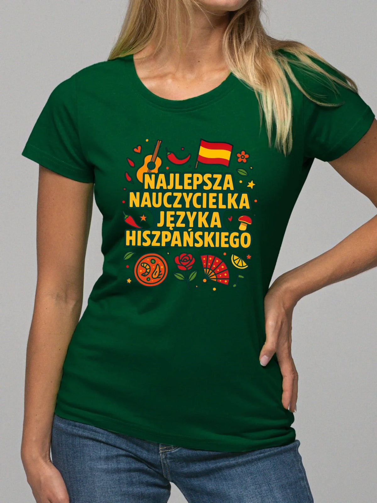 Koszulka damska dla nauczycielki - Najlepsza nauczycielka hiszpańskiego N55