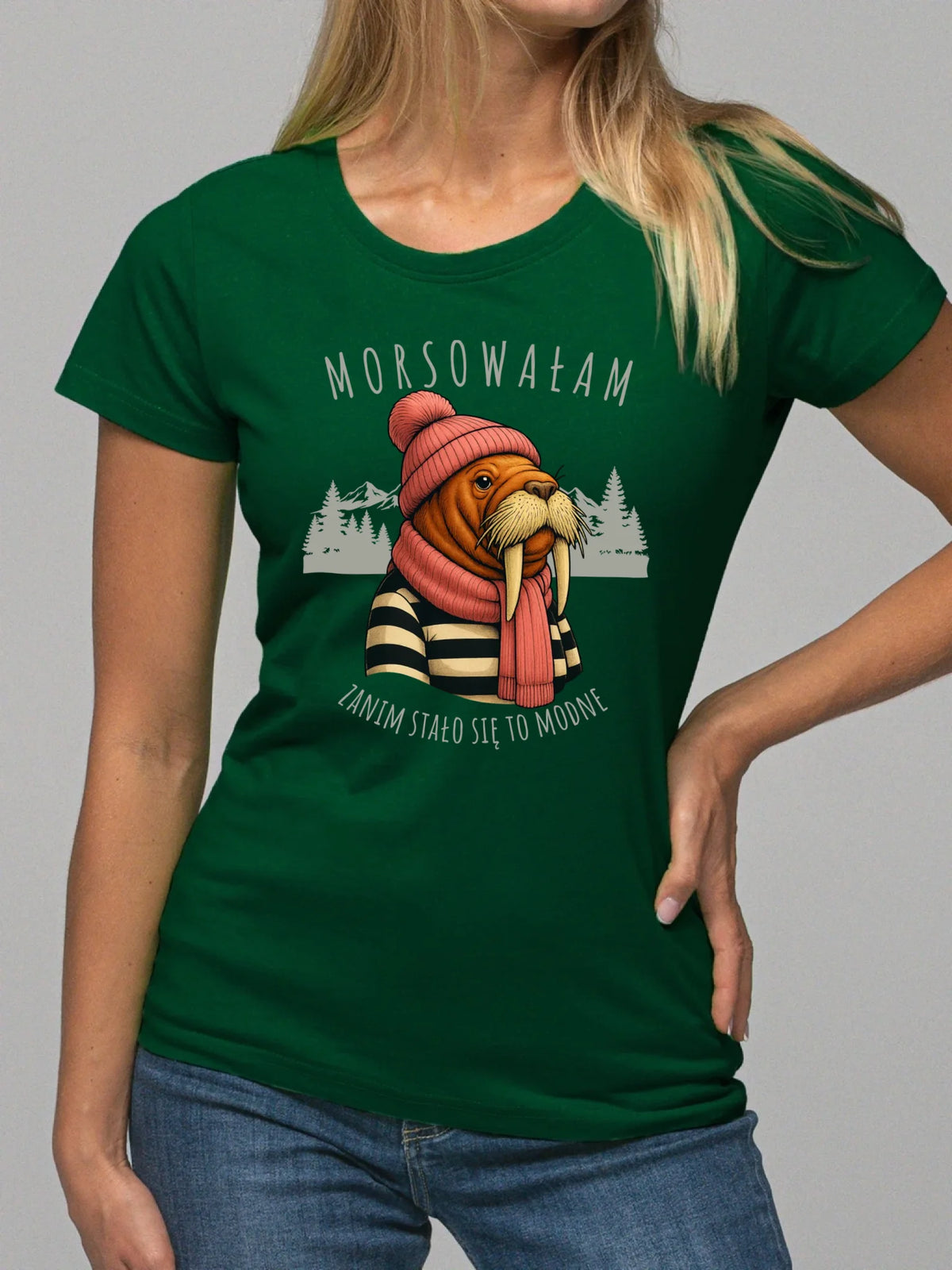 Koszulka damska - prezent dla morsa - Morsowałam zanim stało się to modne - Mors HM21