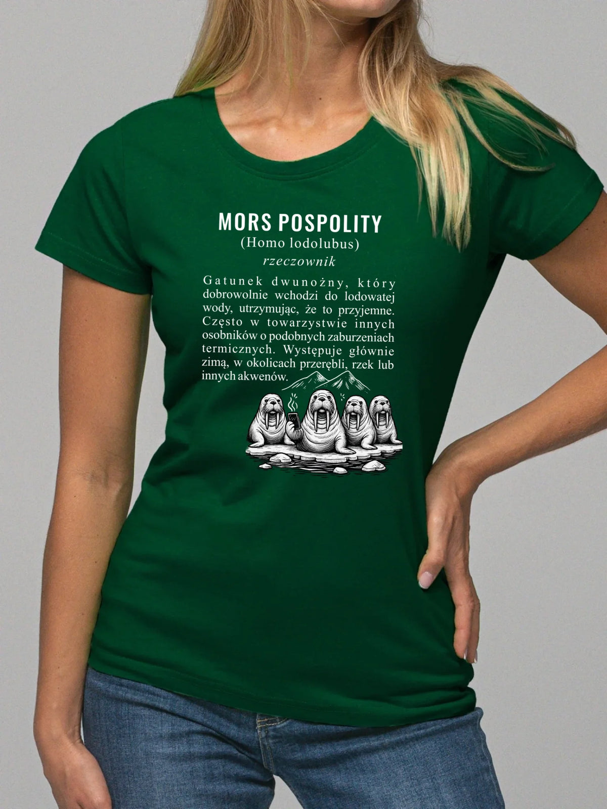 Koszulka damska - prezent dla morsa - Mors pospolity [Homo lodolubus] HM12