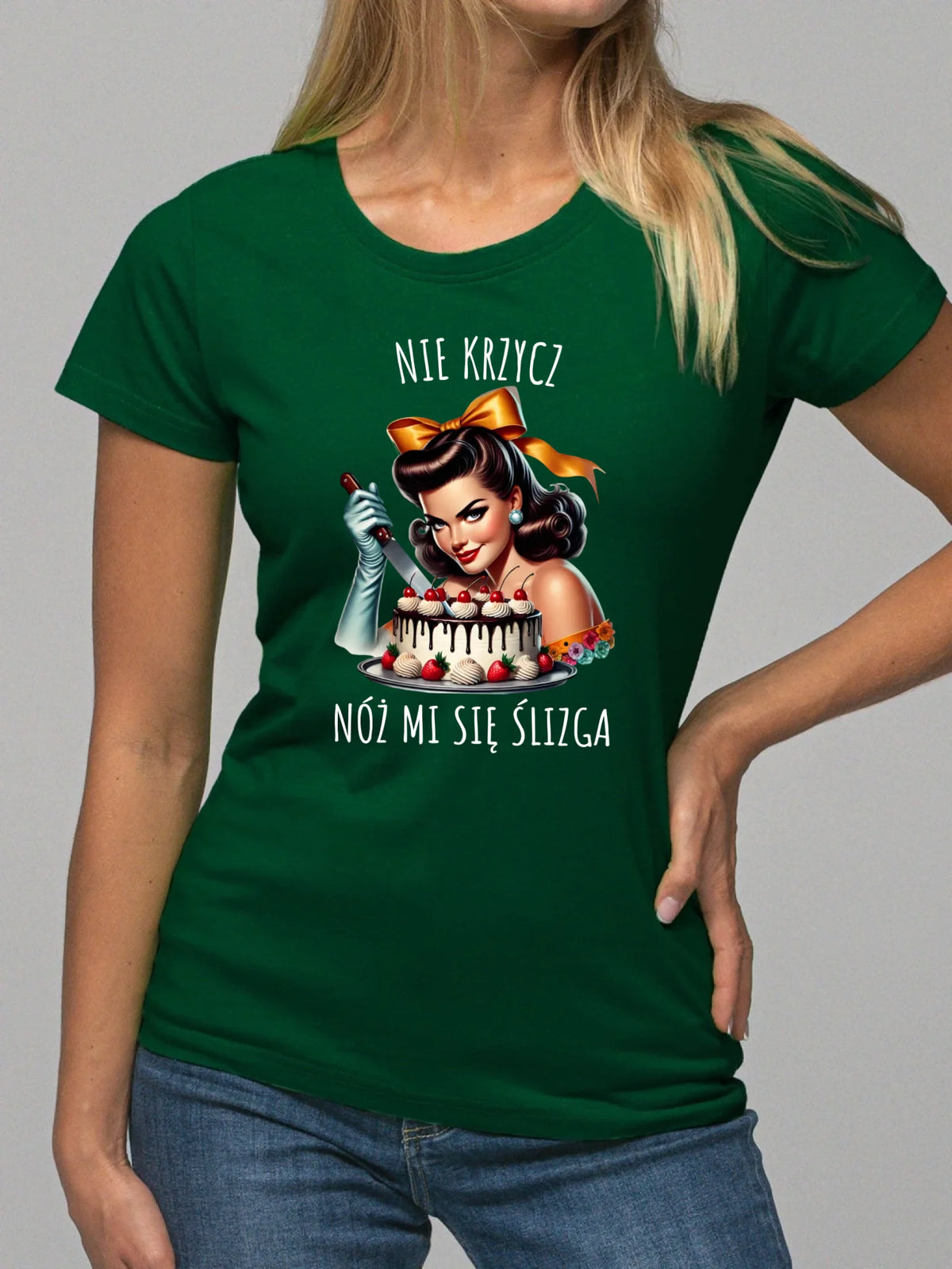 Koszulka damska - Nie krzycz, nóż mi się ślizga - Czarny humor DZ22