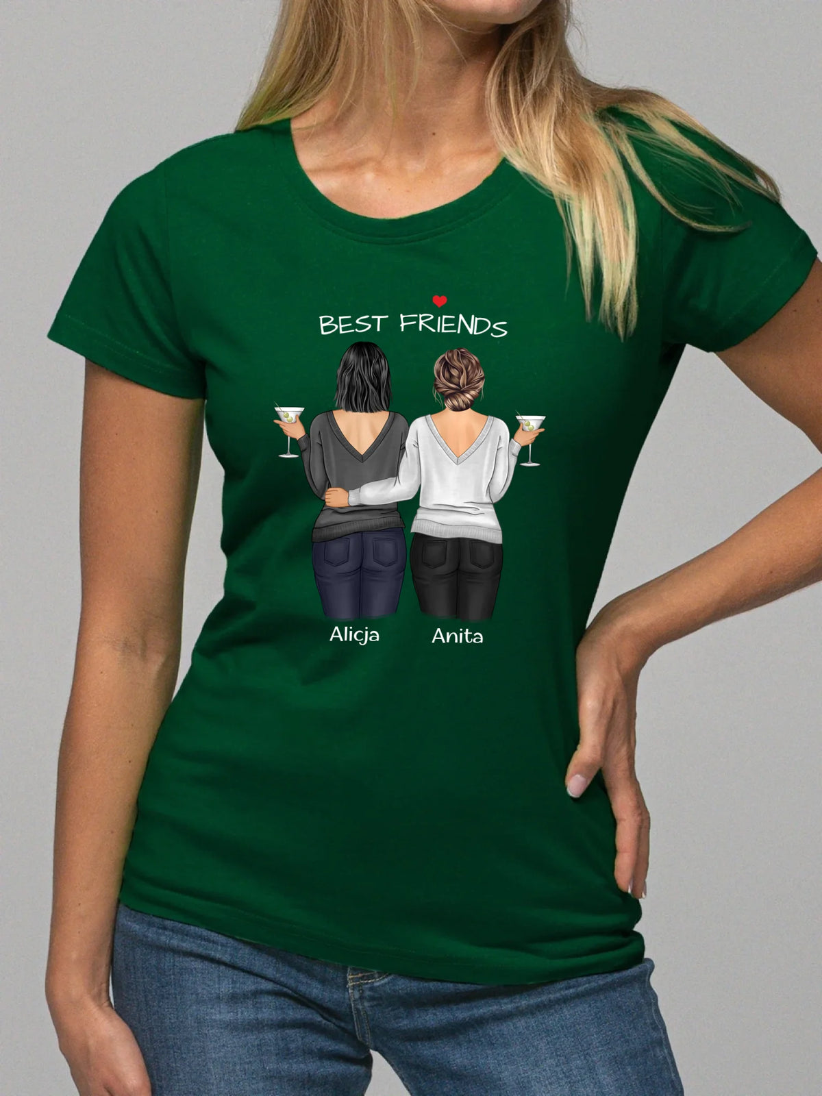 Koszulka damska - prezent dla przyjaciółki - Best Friends - personalizowane postacie 2-4 osoby PR03