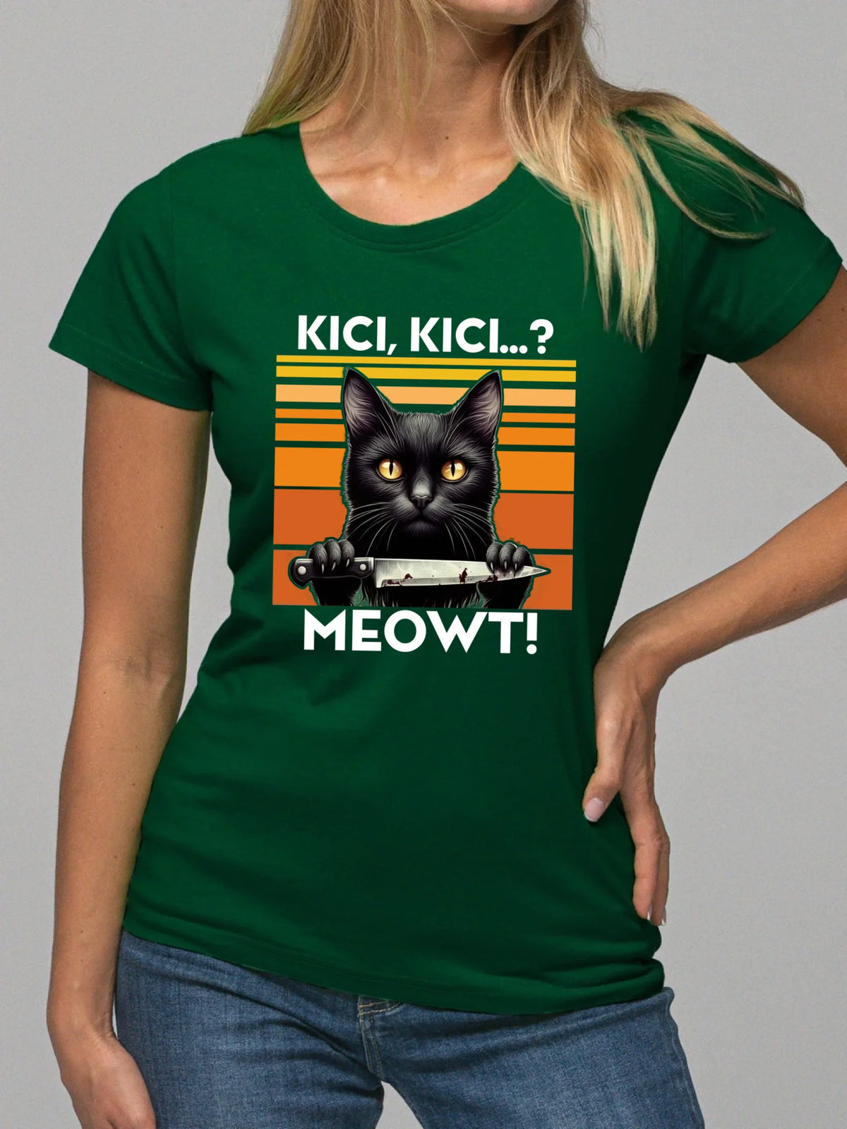 Koszulka damska - Kot z nożem - Kici, kici... MEOWT! HL17