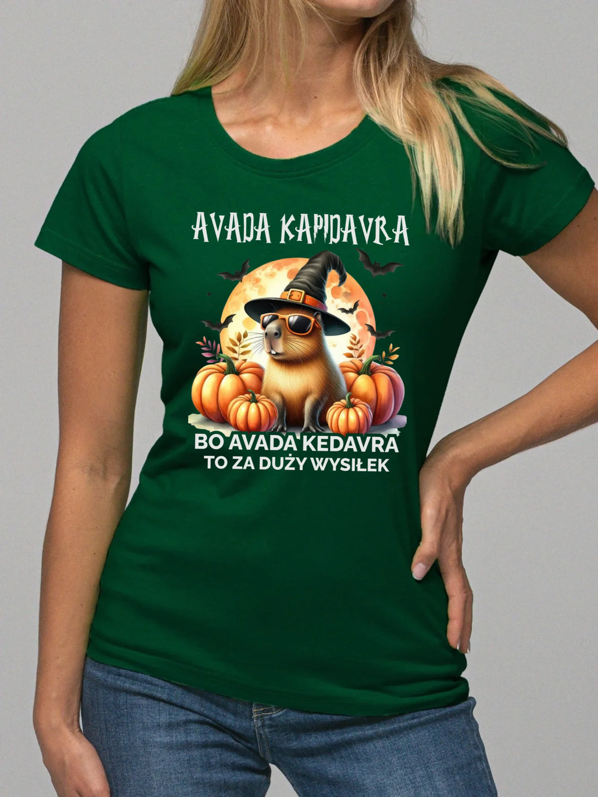 Koszulka damska halloweenowa - Kapibara - Avada Kapidavra HL21