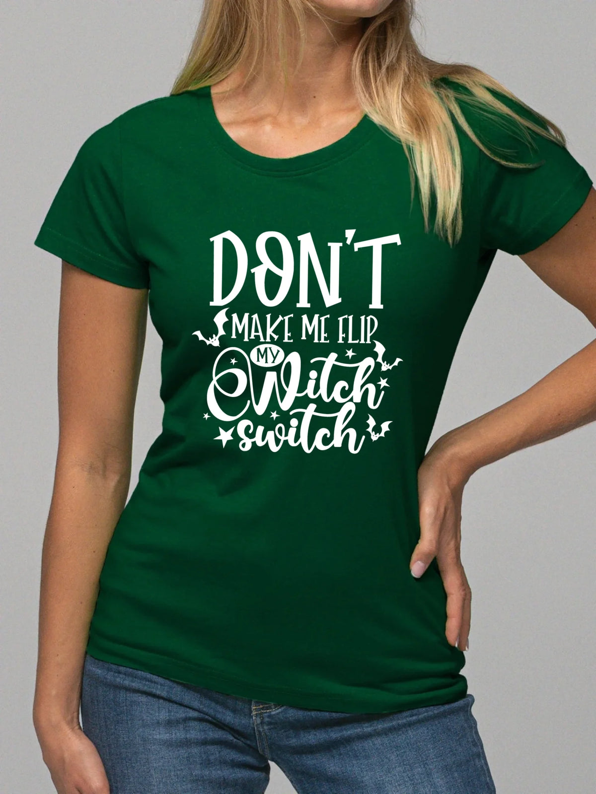 Koszulka damska na Halloween - Don't make me flip my witch switch - śmieszna HL11