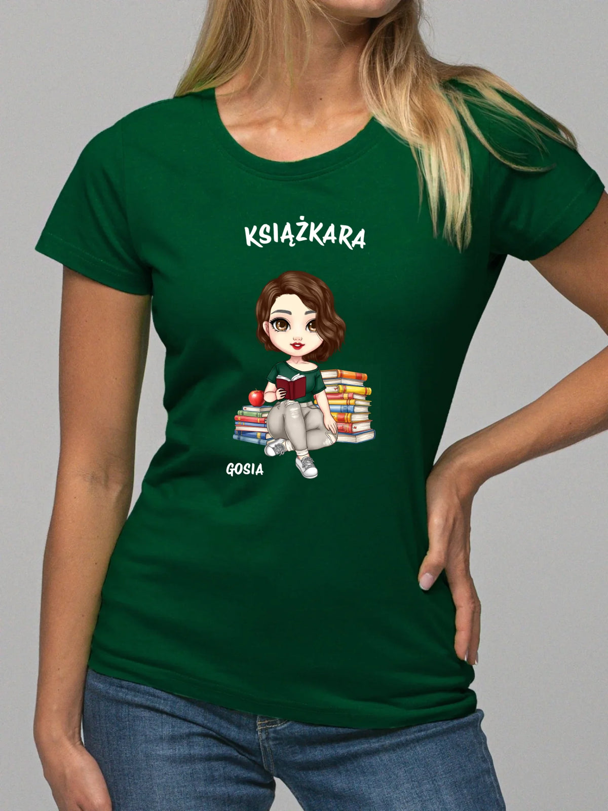 Koszulka damska - Książkara - Prezent dla miłośniczki czytania książek - personalizowana DZ03