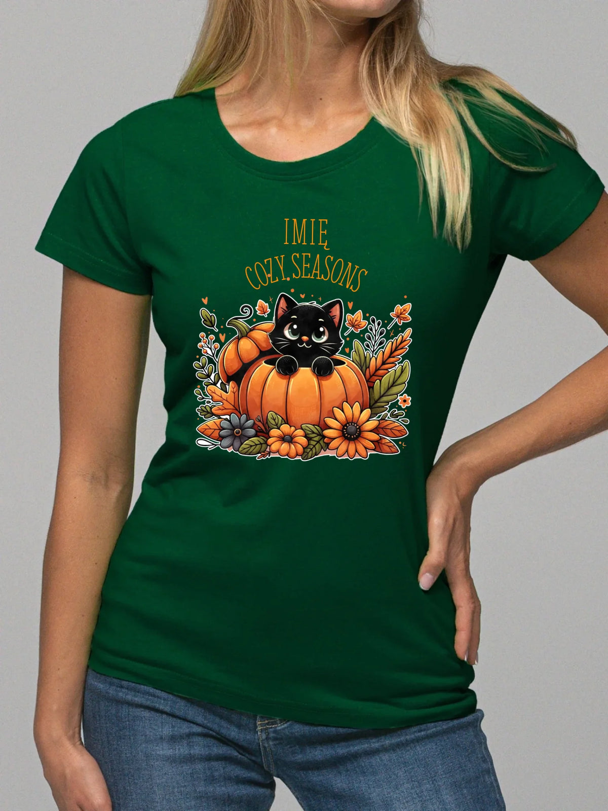 Koszulka damska jesieniara - Cozy Seasons - personalizowana JS01