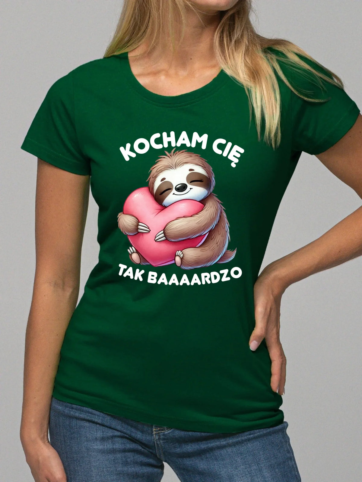 Koszulka damska - Leniwiec Kocham Cię tak baaaardzo W16