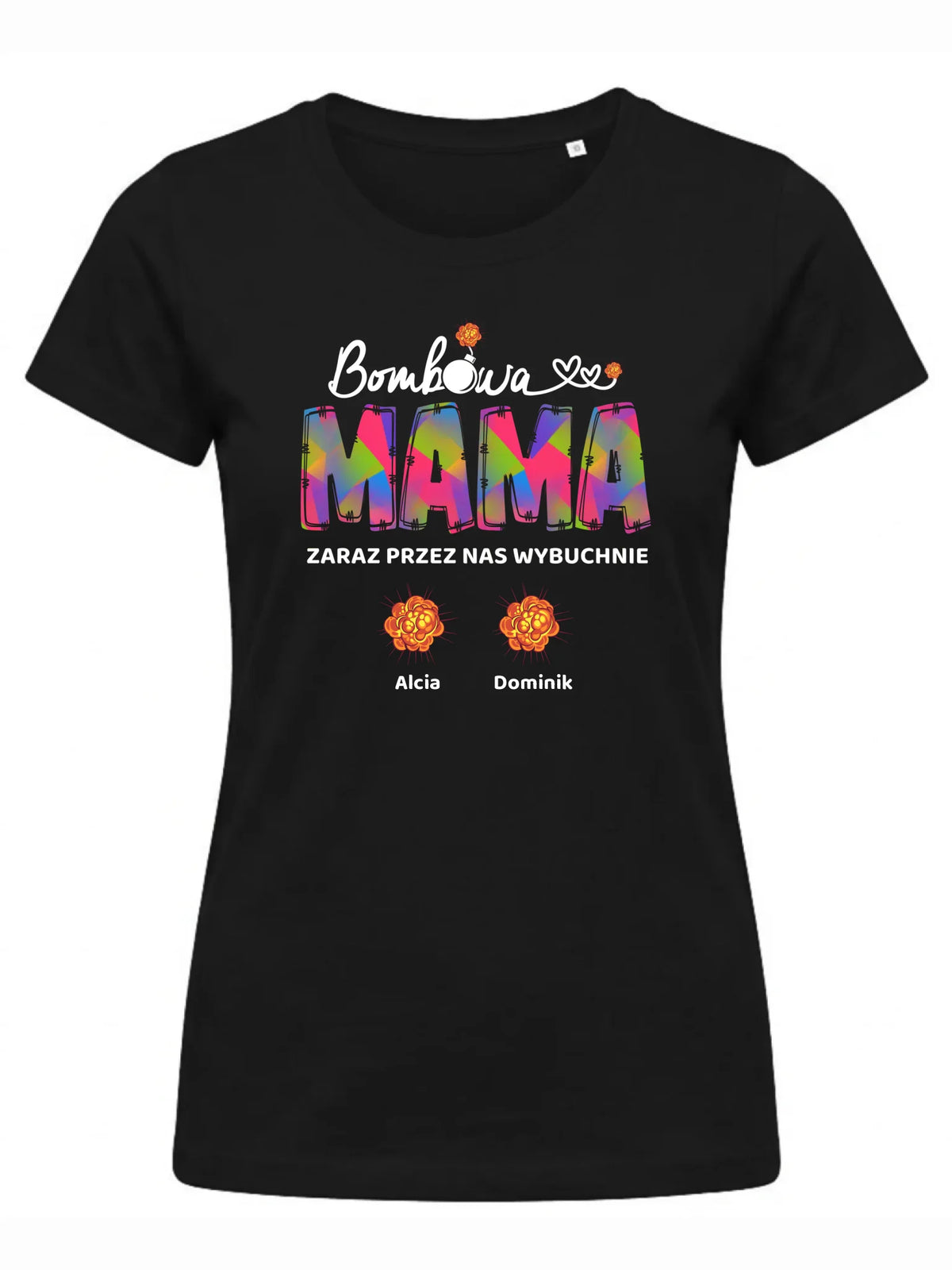 Koszulka dla mamy z imionami dzieci - Bombowa mama - personalizowana DM53