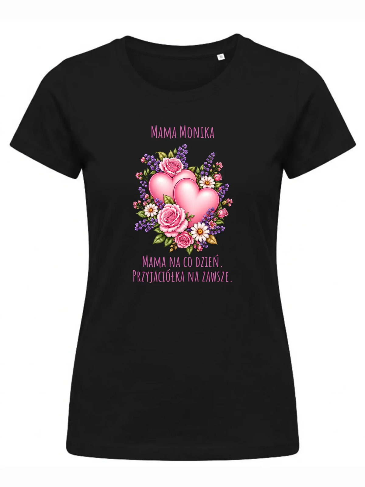 Koszulka dla mamy - Bukiet z sercami przyjaciółka - personalizowana DM39