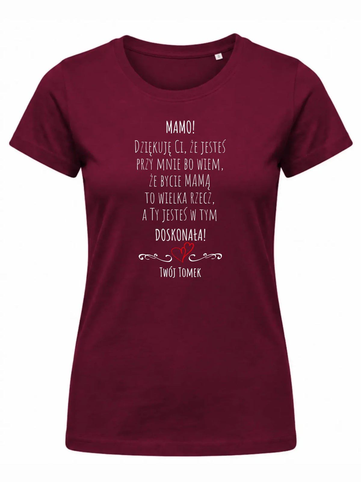 Koszulka dla mamy z podziękowaniem - Mamo jesteś doskonała - personalizowana DM10