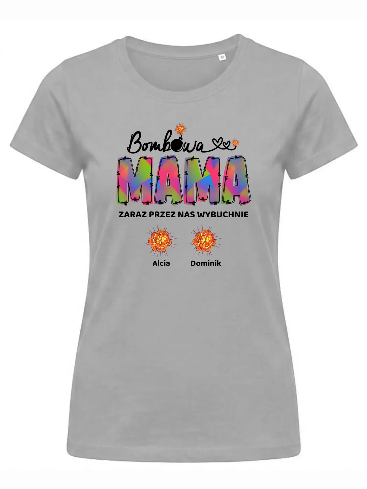 Koszulka dla mamy z imionami dzieci - Bombowa mama - personalizowana DM53